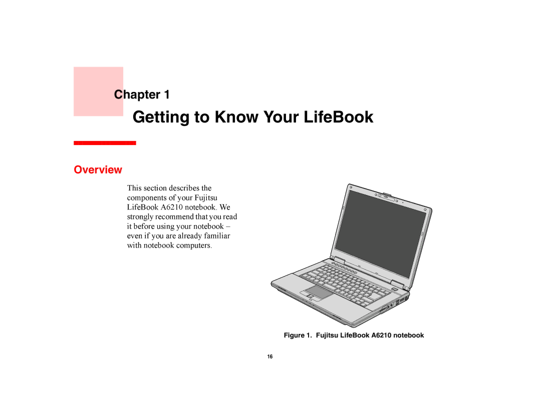 Fujitsu Siemens Computers A6210 manual Getting to Know Your LifeBook, Overview 