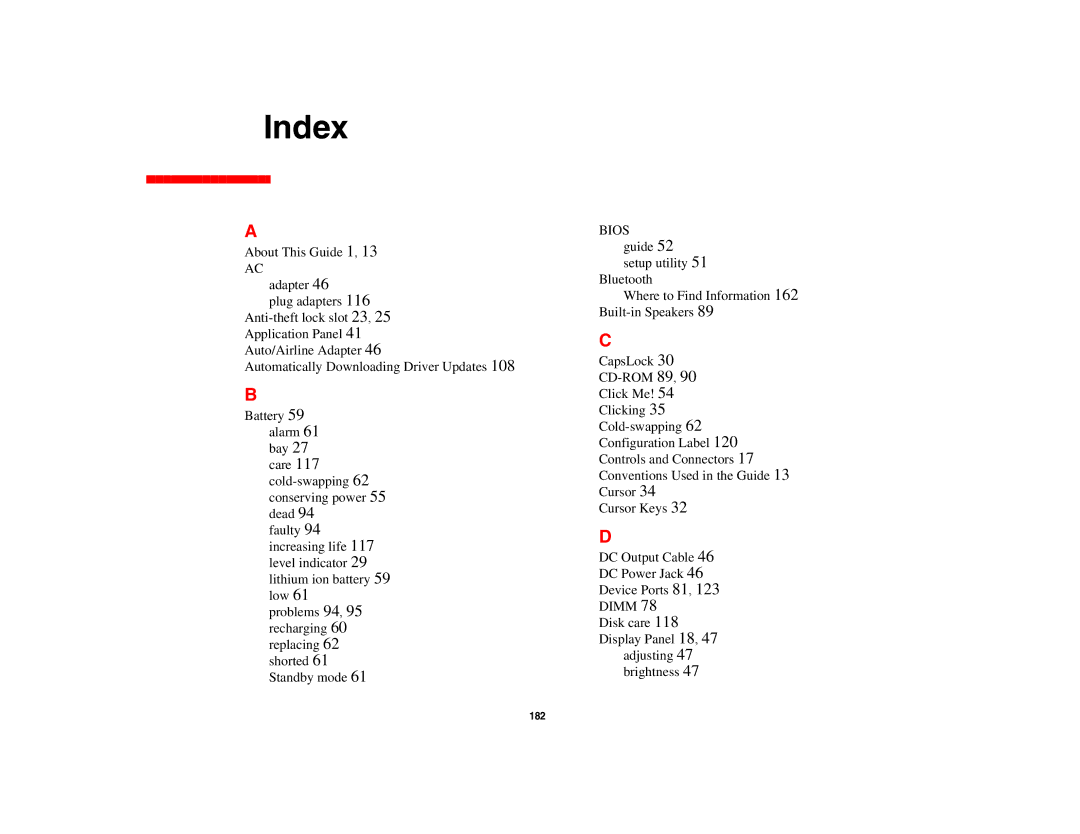 Fujitsu Siemens Computers A6210 manual Index 