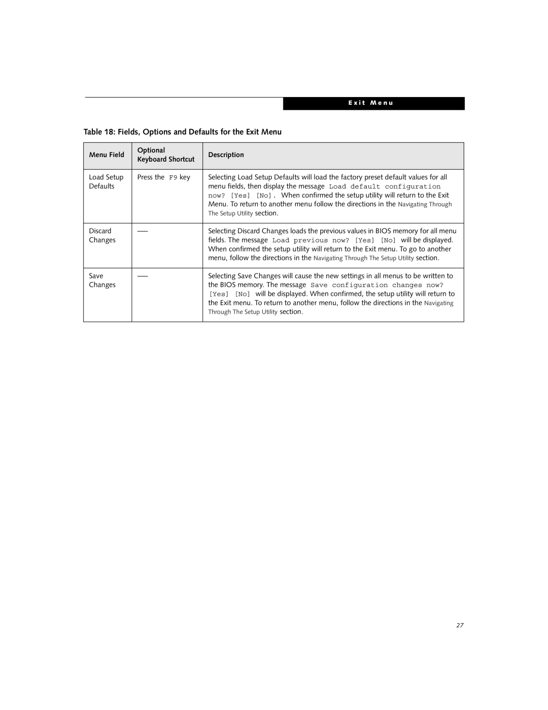 Fujitsu Siemens Computers B3000 manual Bios memory. The message Save configuration changes now? 