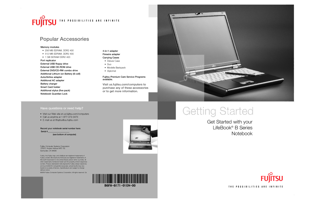 Fujitsu Siemens Computers B6110D manual Getting Started 