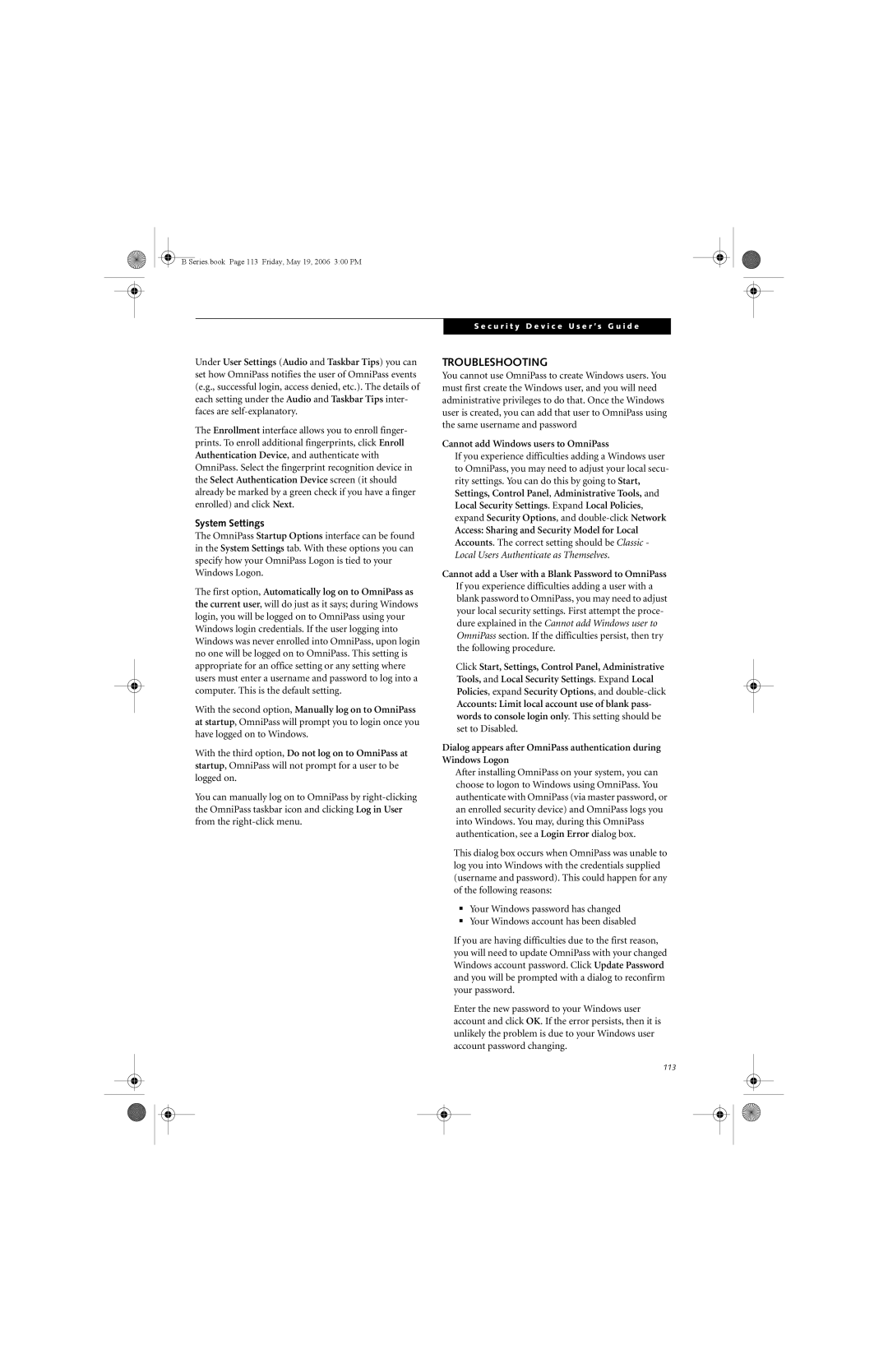 Fujitsu Siemens Computers B6210 manual Troubleshooting, System Settings 