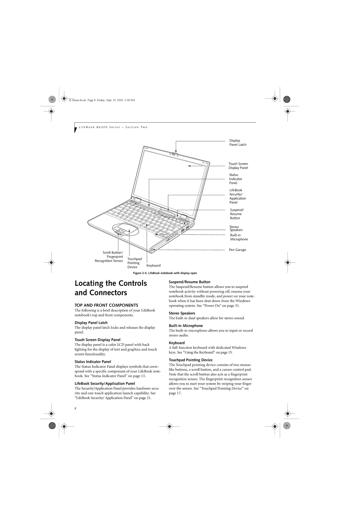 Fujitsu Siemens Computers B6210 manual TOP and Front Components 