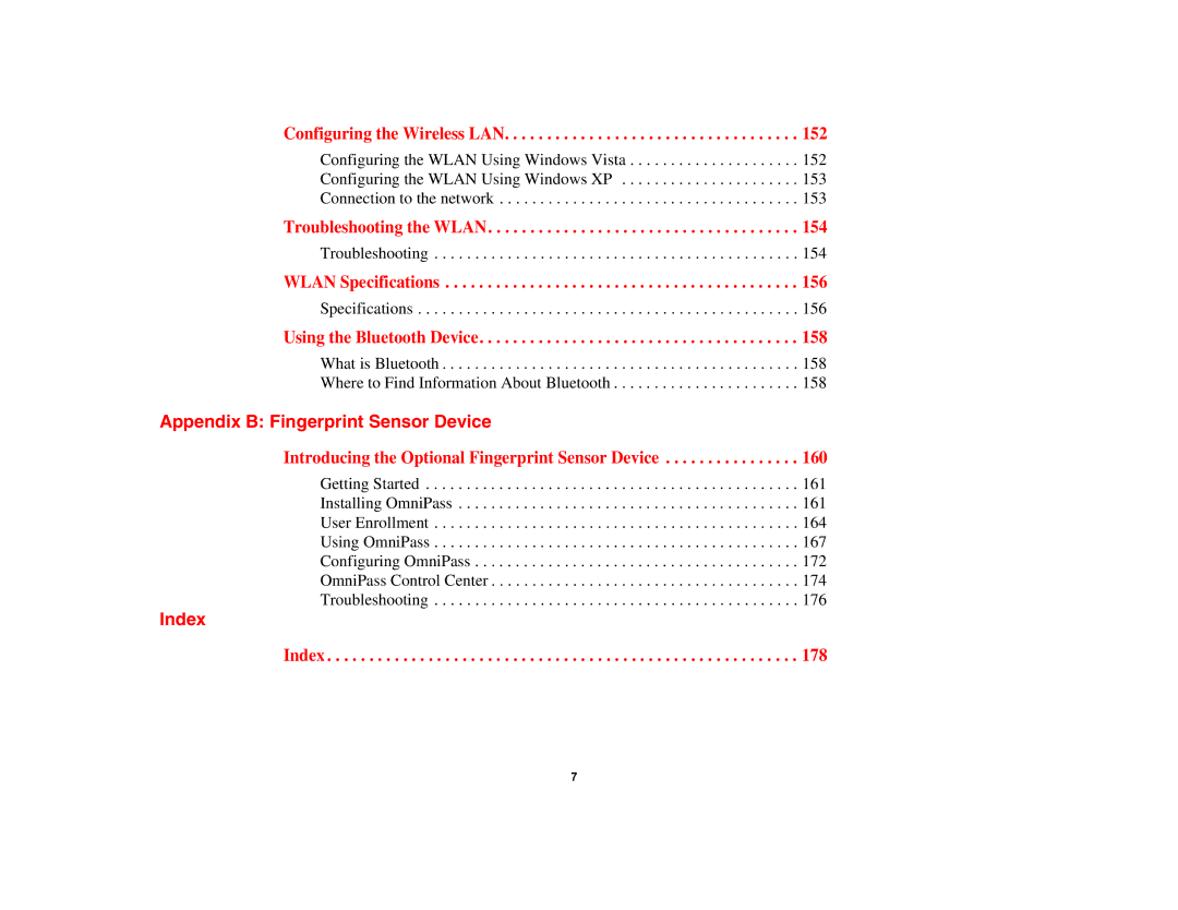 Fujitsu Siemens Computers B6230 notebook manual Appendix B Fingerprint Sensor Device, Index 