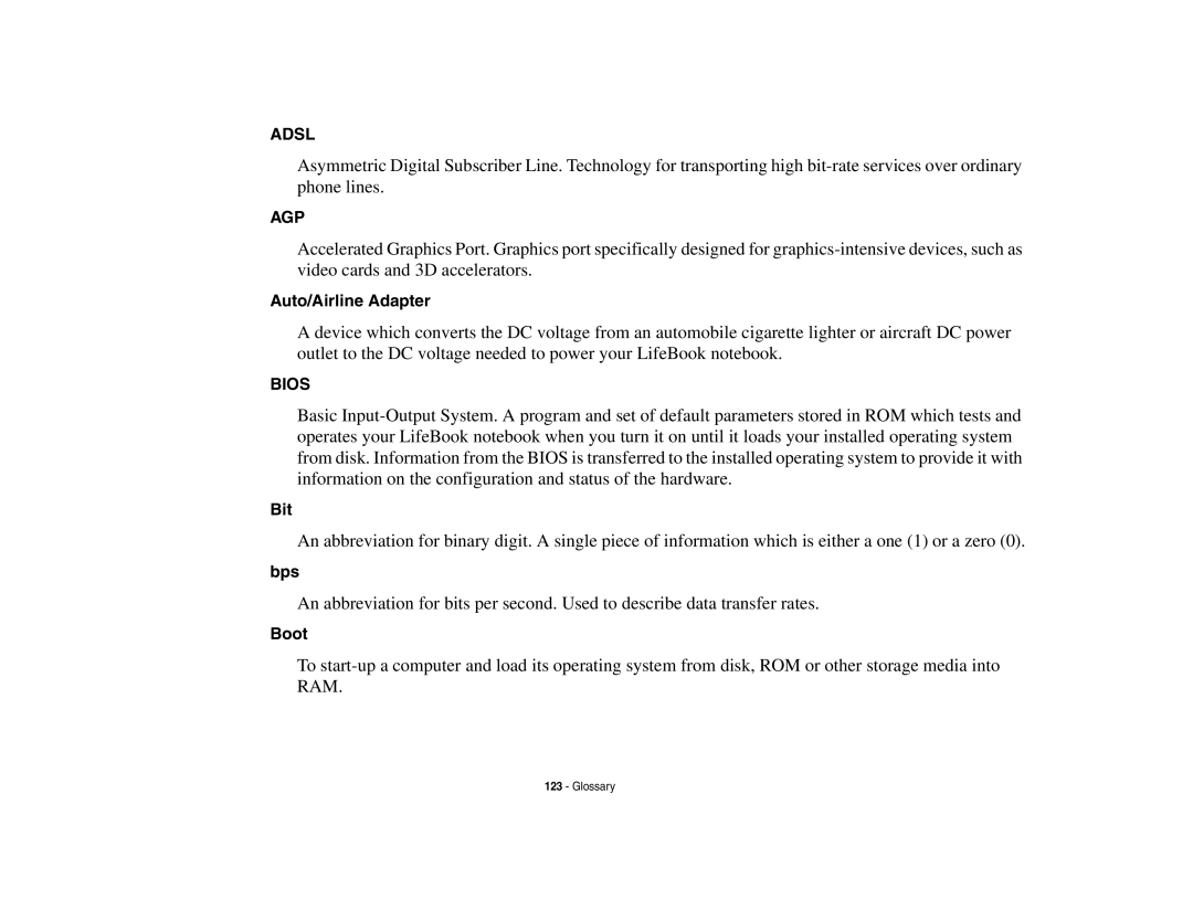 Fujitsu Siemens Computers B6230 notebook manual Adsl 