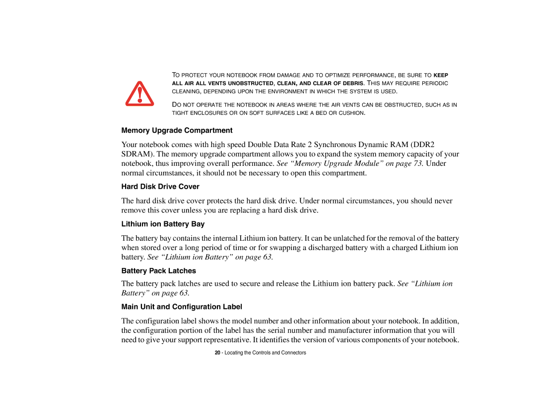 Fujitsu Siemens Computers B6230 notebook manual Memory Upgrade Compartment 