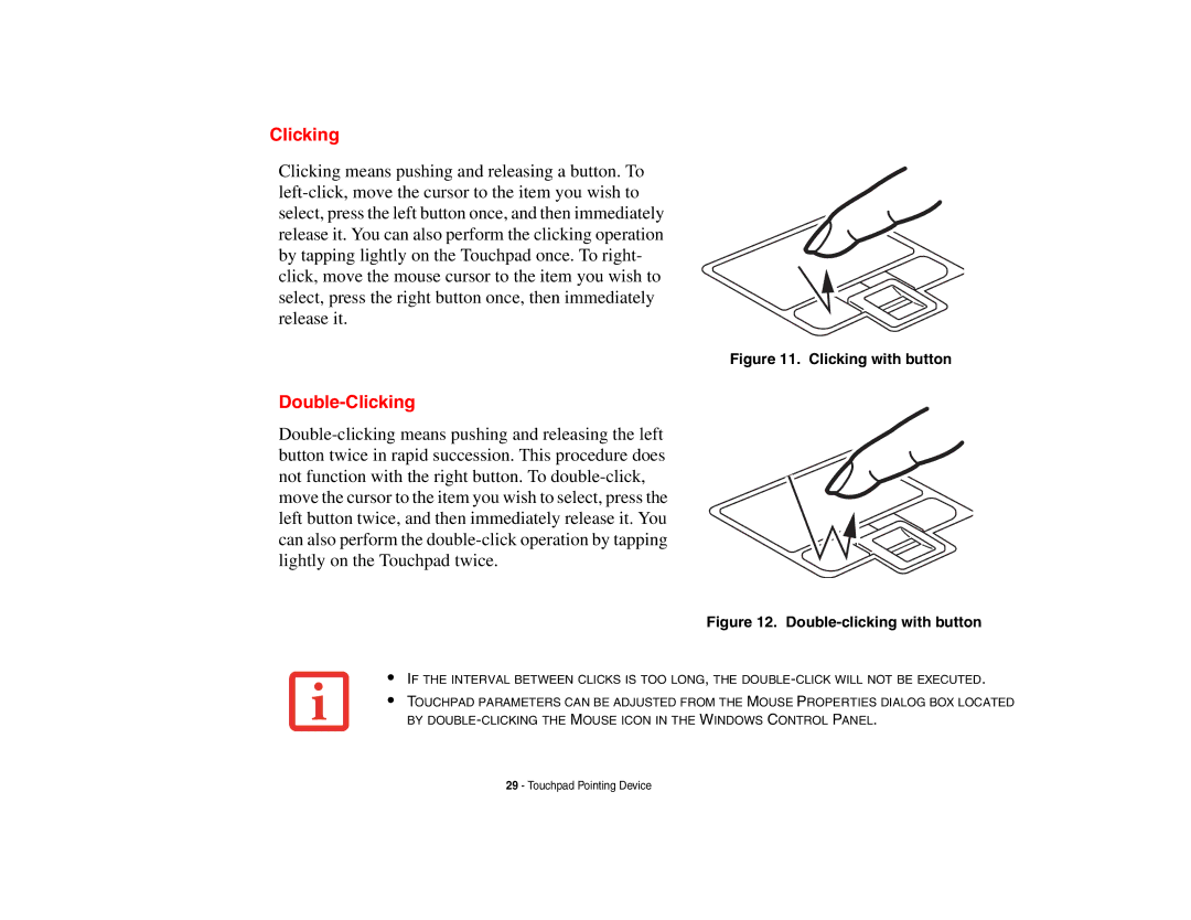 Fujitsu Siemens Computers B6230 notebook manual Double-Clicking 