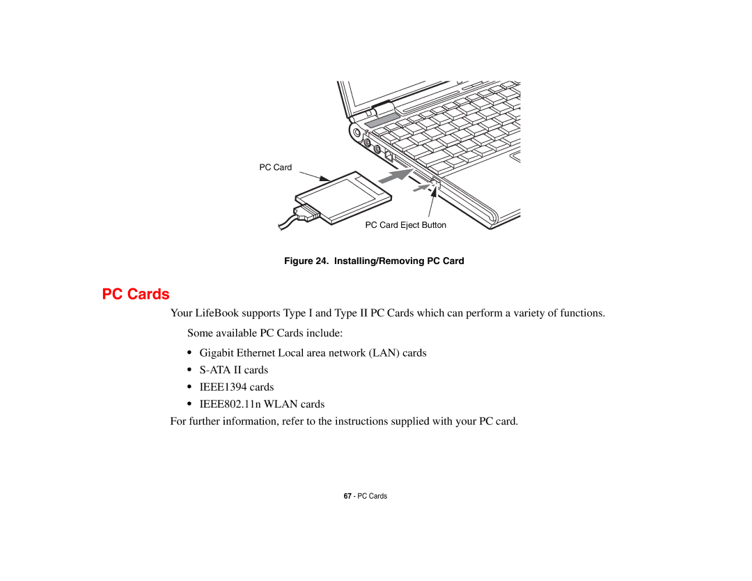 Fujitsu Siemens Computers B6230 notebook manual PC Cards, Installing/Removing PC Card 