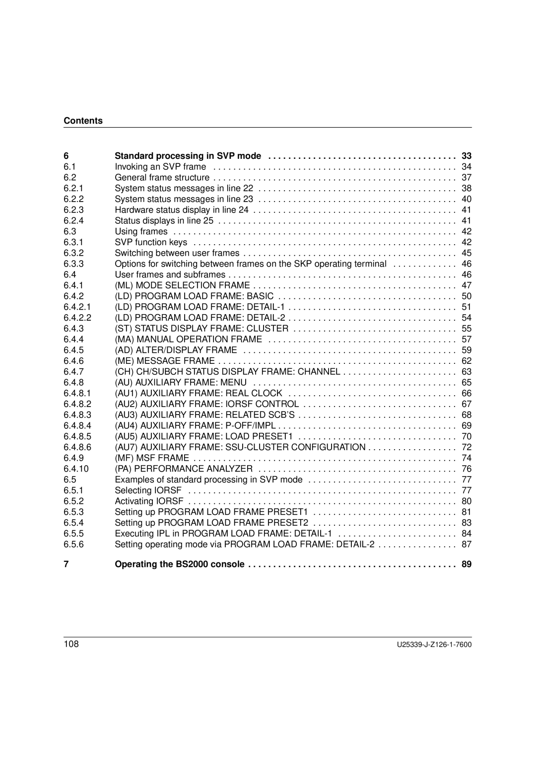 Fujitsu Siemens Computers BS2000/OSD manual Contents 