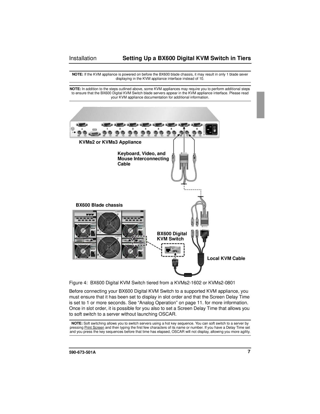 Fujitsu Siemens Computers manual Setting Up a BX600 Digital KVM Switch in Tiers 