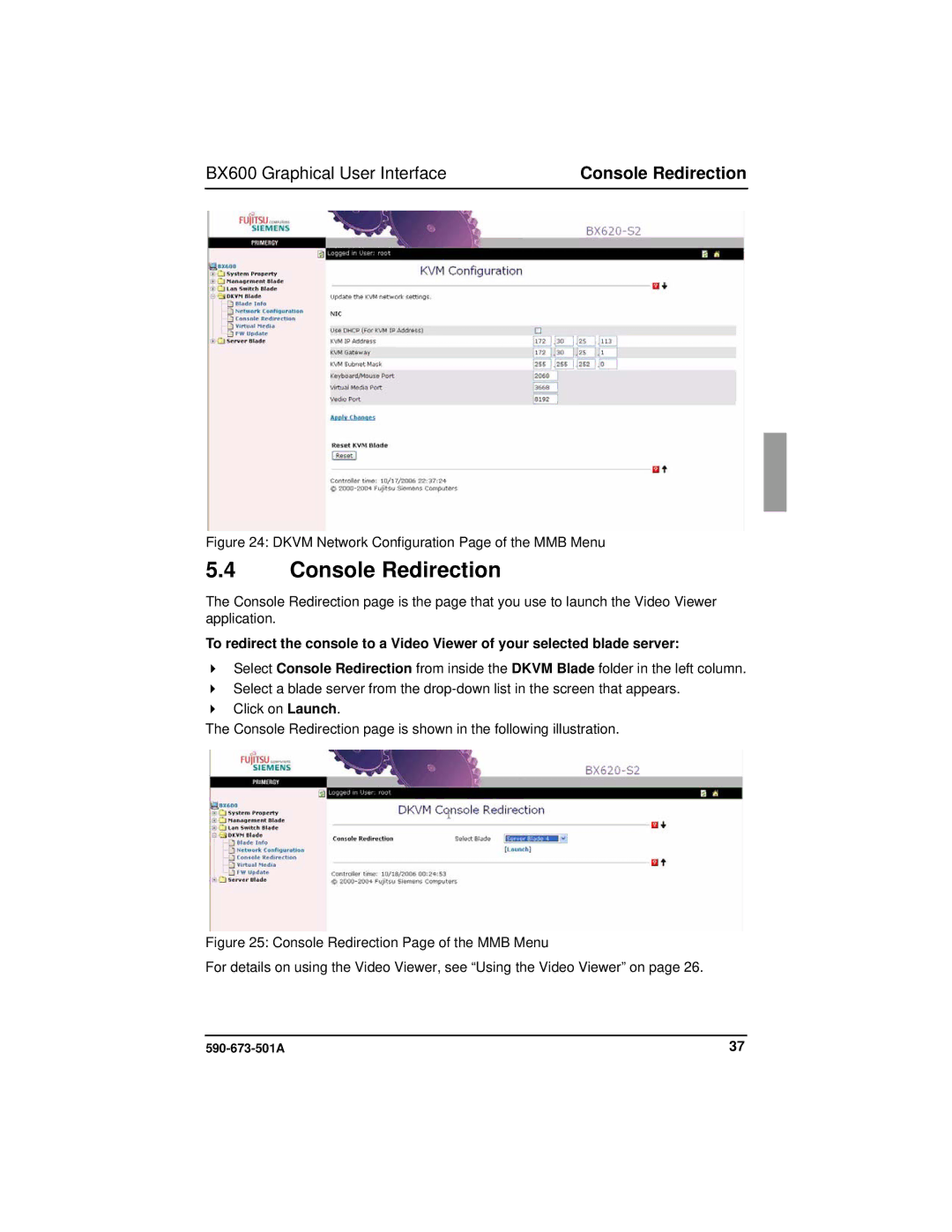 Fujitsu Siemens Computers BX600 manual Console Redirection, Dkvm Network Configuration Page of the MMB Menu 