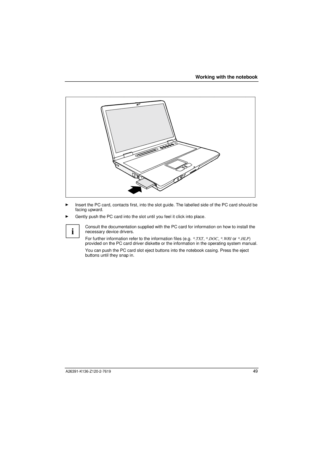 Fujitsu Siemens Computers C Series manual Buttons until they snap 