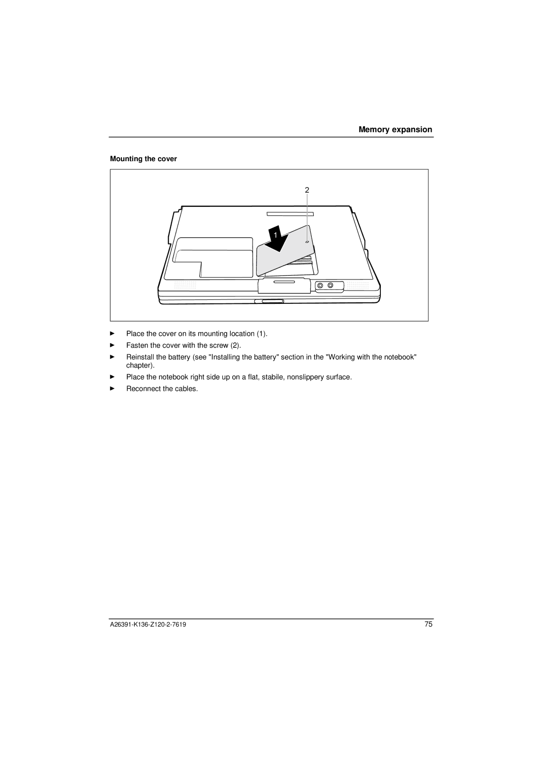 Fujitsu Siemens Computers C Series manual Mounting the cover 