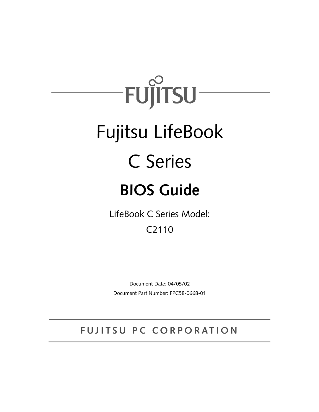Fujitsu Siemens Computers C2110 manual Fujitsu LifeBook Series 