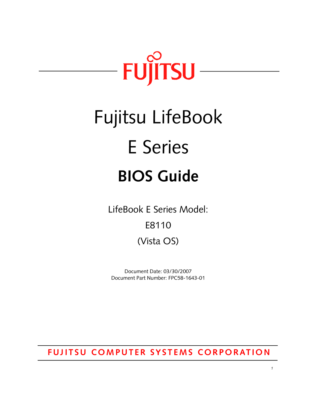 Fujitsu Siemens Computers E8110 manual Fujitsu LifeBook Series 