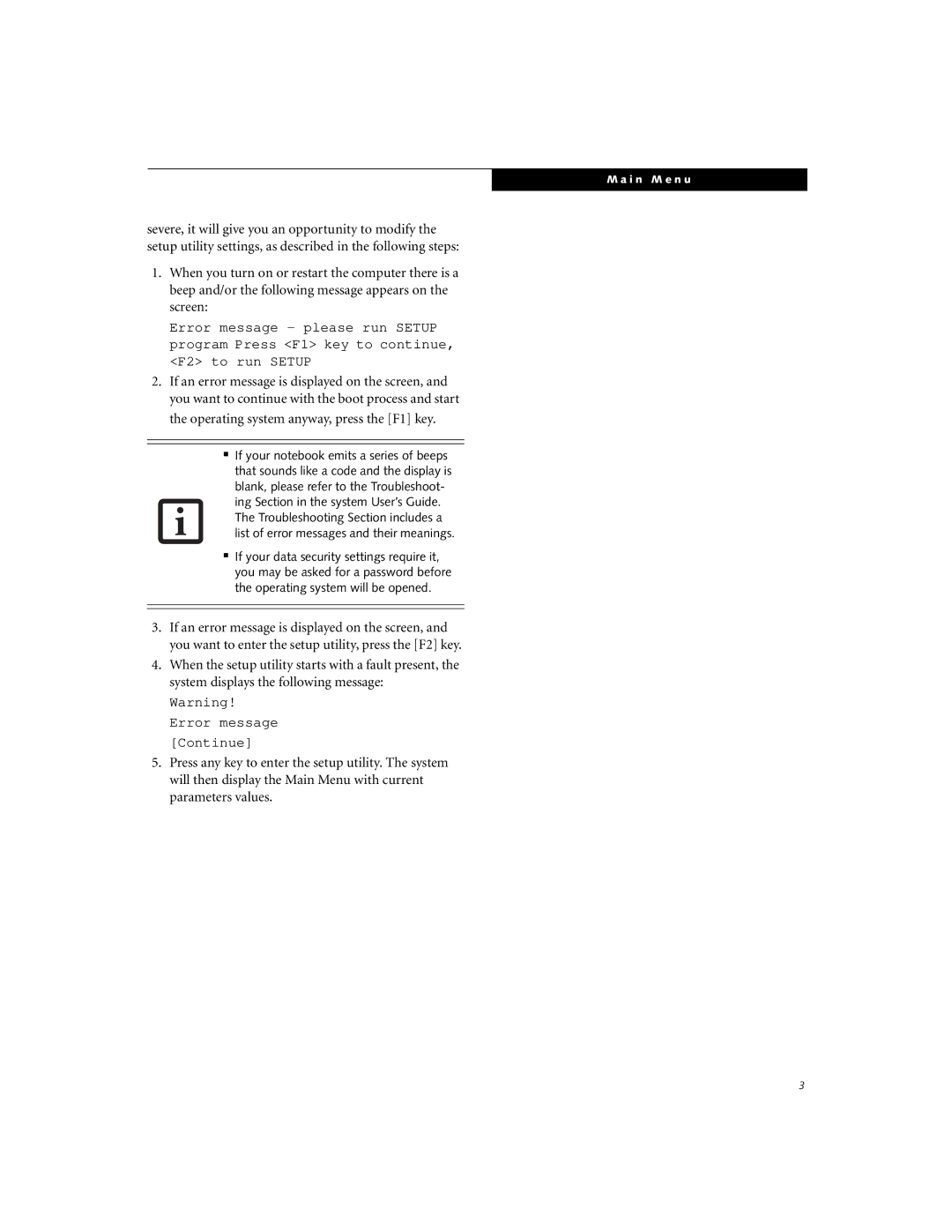 Fujitsu Siemens Computers E8110 manual I n M e n u 