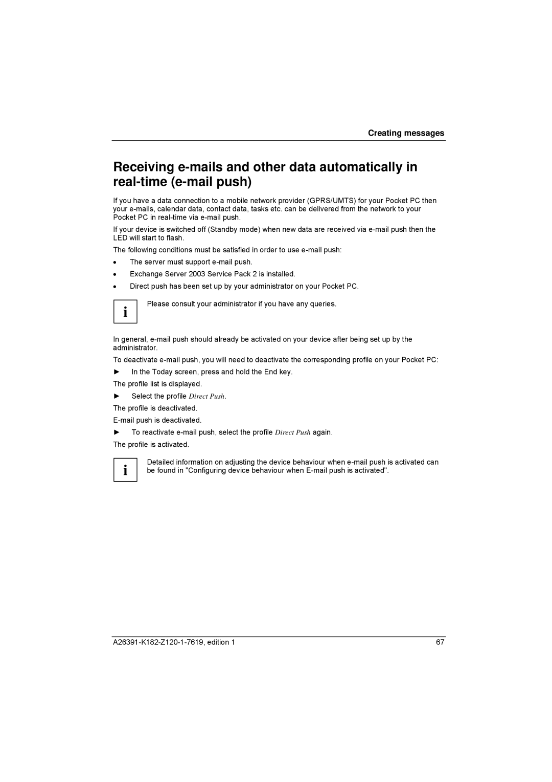 Fujitsu Siemens Computers Loox T manual Creating messages 