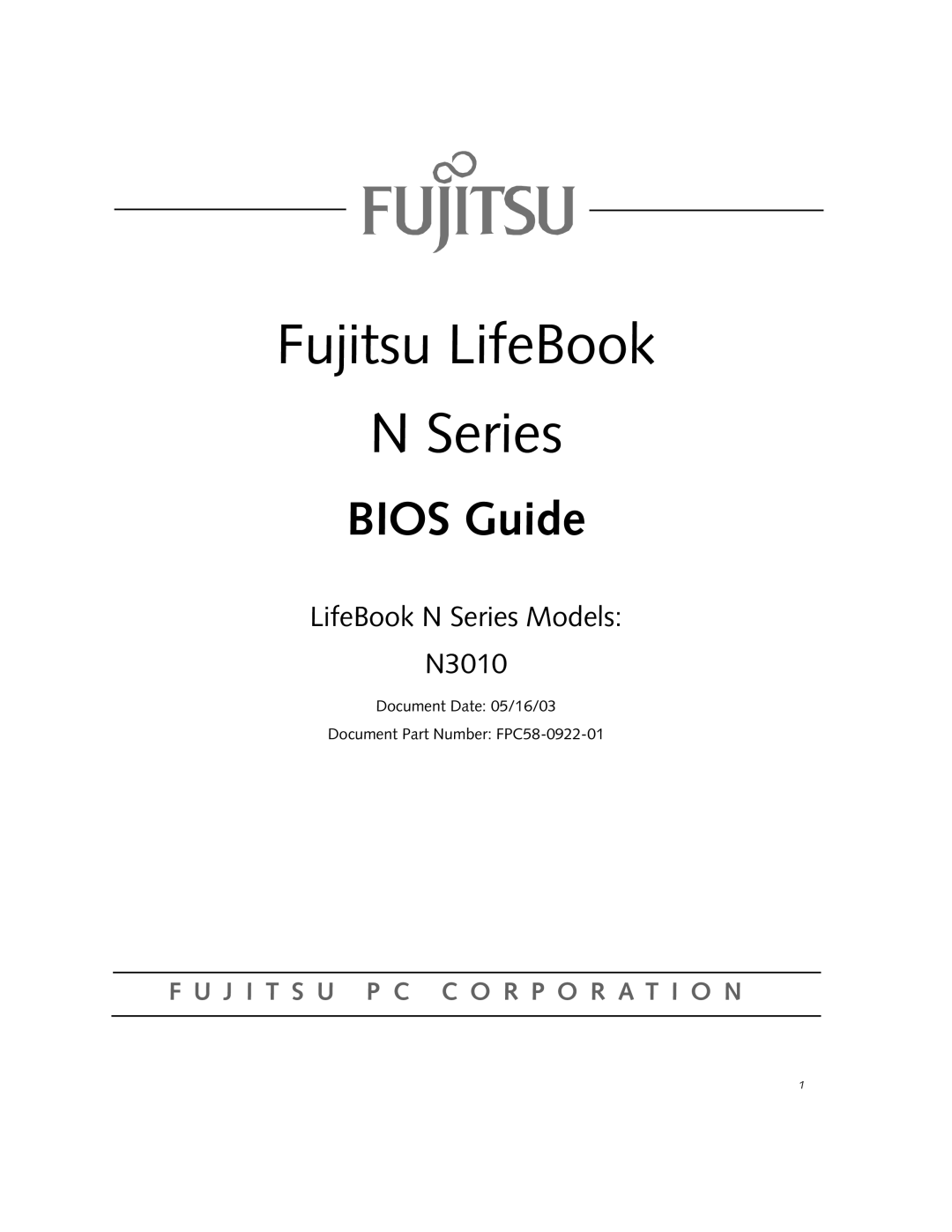 Fujitsu Siemens Computers N3010 manual Fujitsu LifeBook Series 