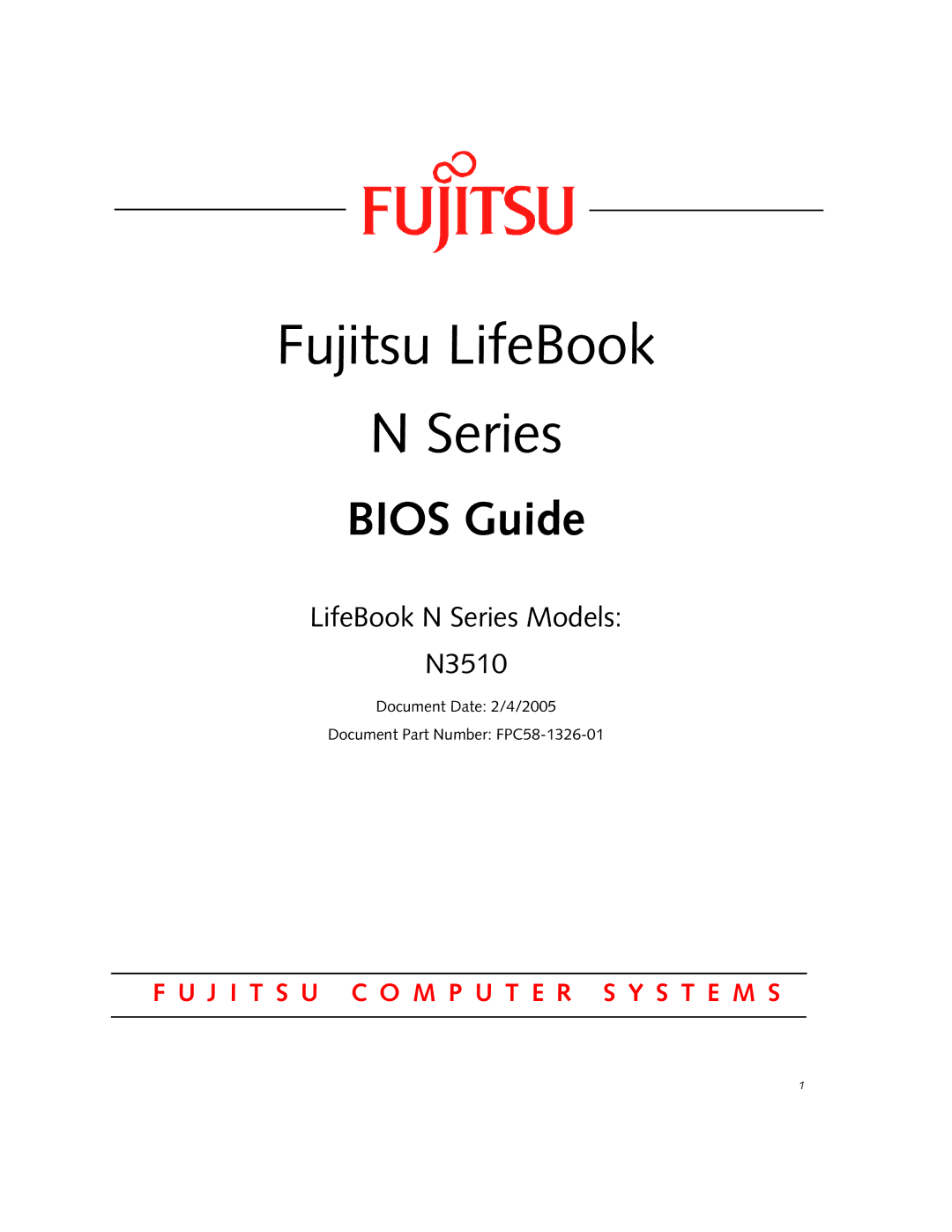 Fujitsu Siemens Computers N3510 manual Fujitsu LifeBook Series 