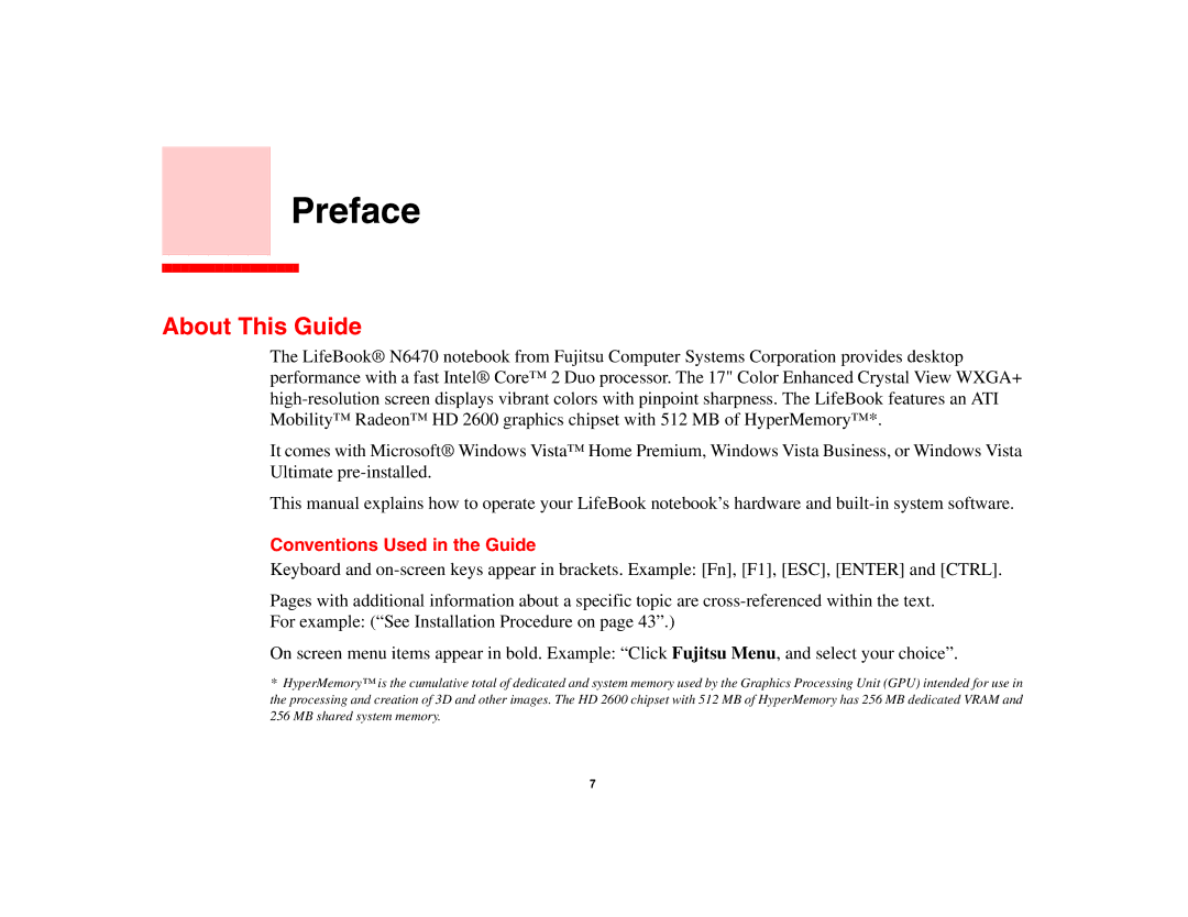 Fujitsu Siemens Computers N6470 manual Preface, About This Guide, Conventions Used in the Guide 