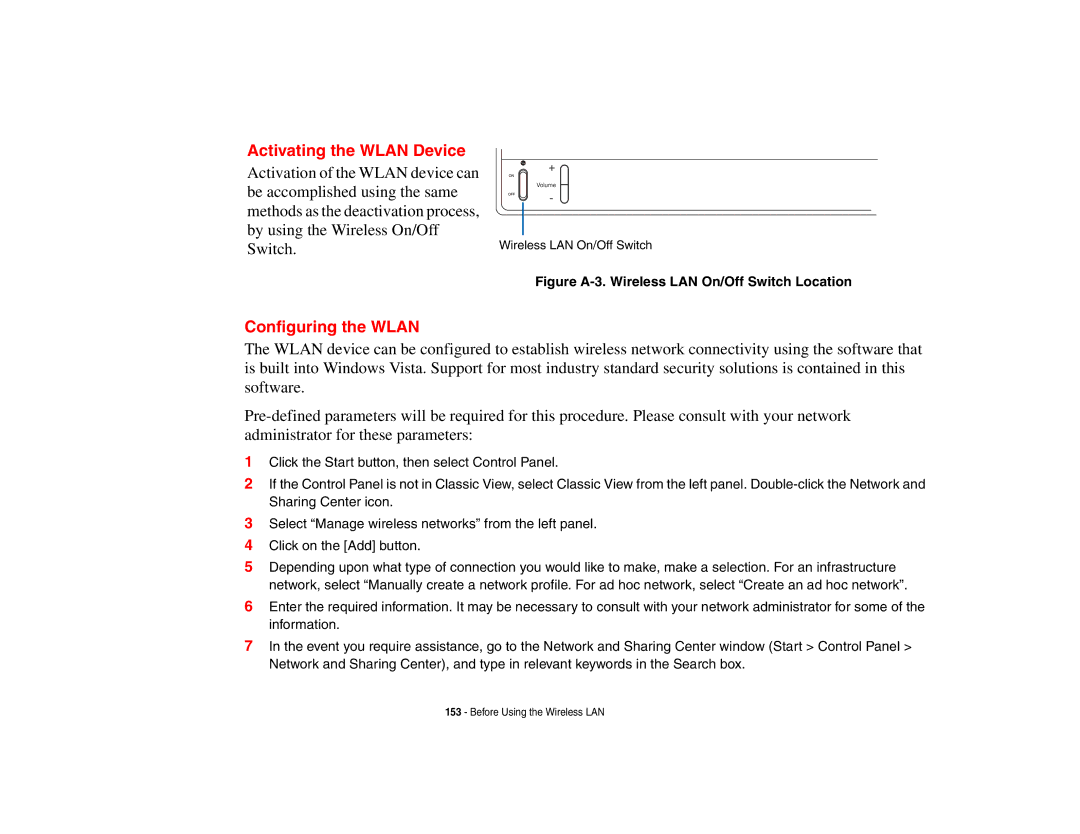 Fujitsu Siemens Computers N6470 manual Activating the Wlan Device, Configuring the Wlan 