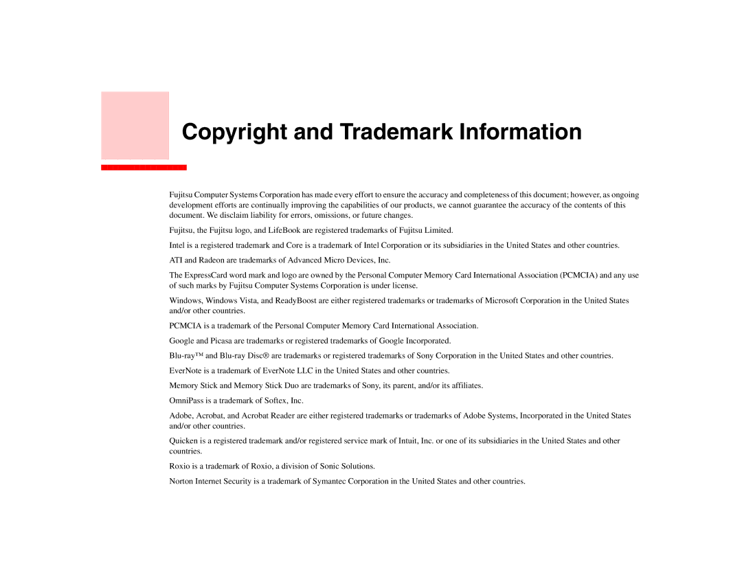 Fujitsu Siemens Computers N6470 manual Copyright and Trademark Information 