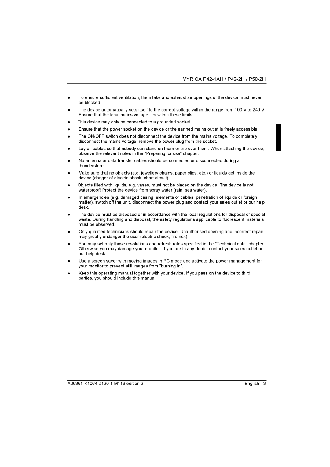 Fujitsu Siemens Computers manual Myrica P42-1AH / P42-2H / P50-2H 