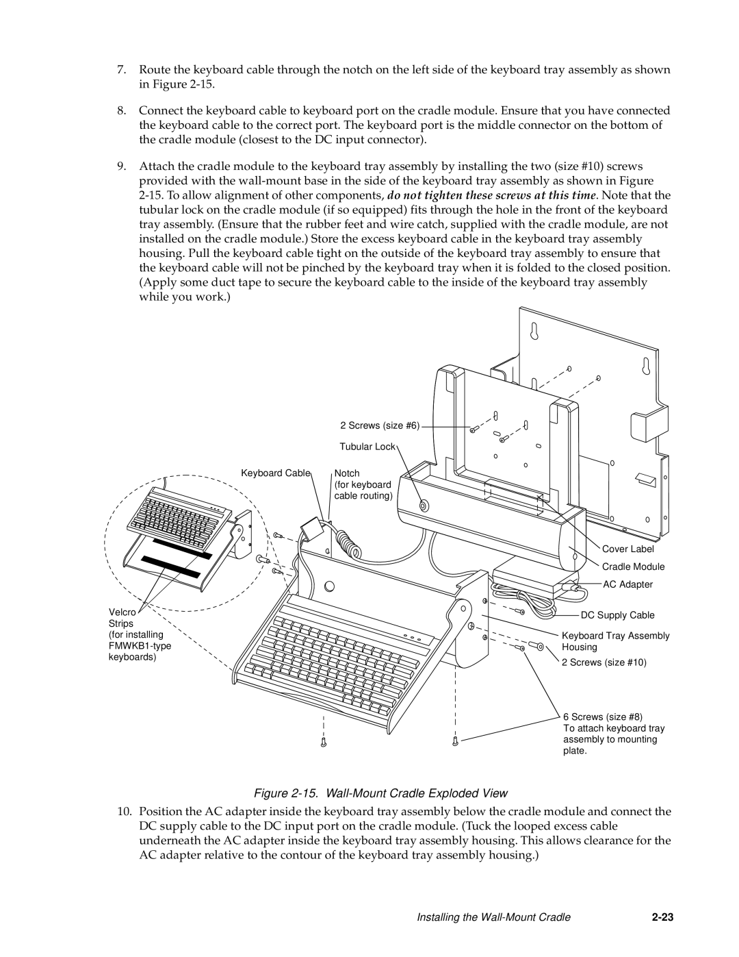 Fujitsu Siemens Computers Point 1600, Point 500 manual Wall-Mount Cradle Exploded View 