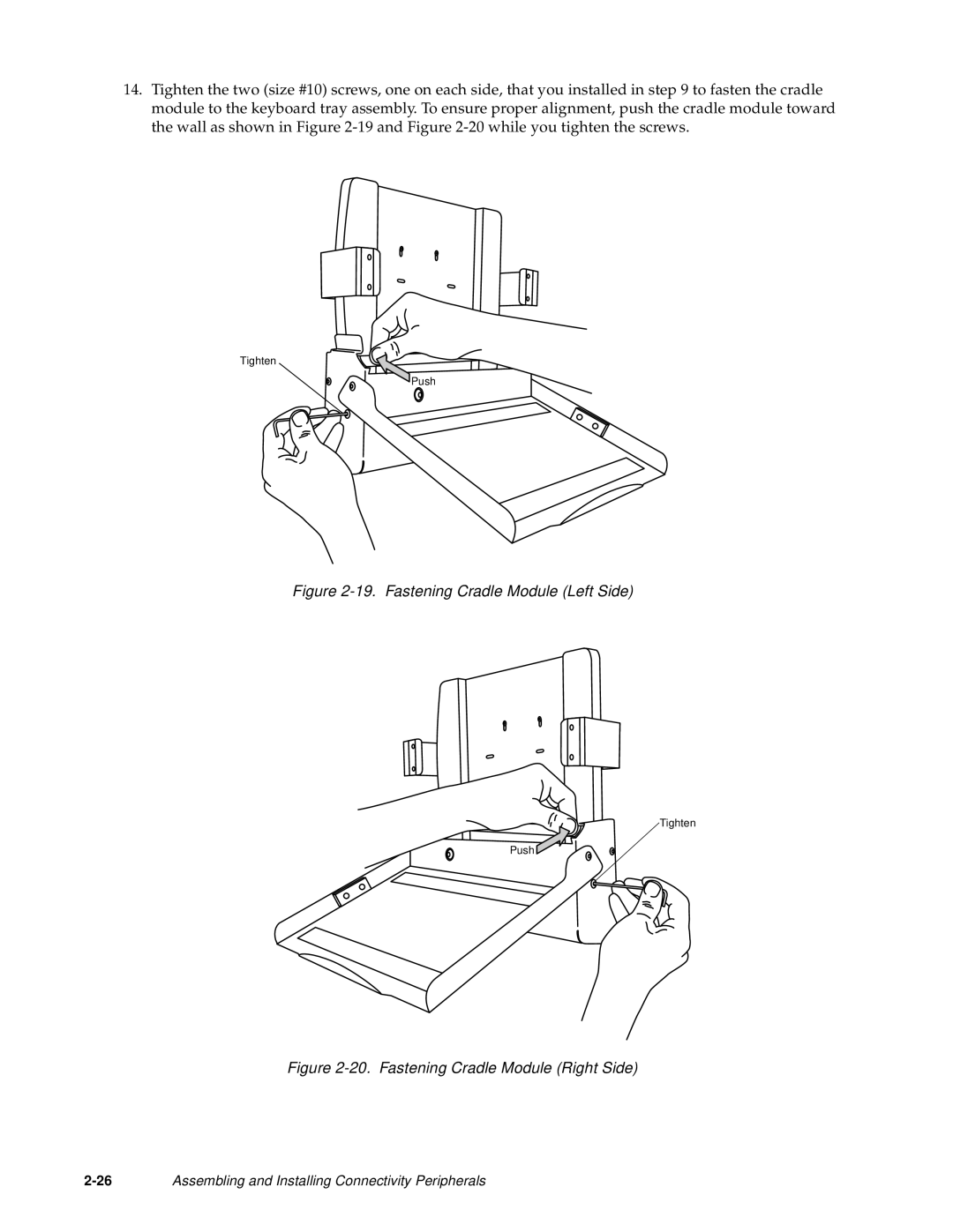 Fujitsu Siemens Computers Point 500, Point 1600 manual Fastening Cradle Module Left Side 