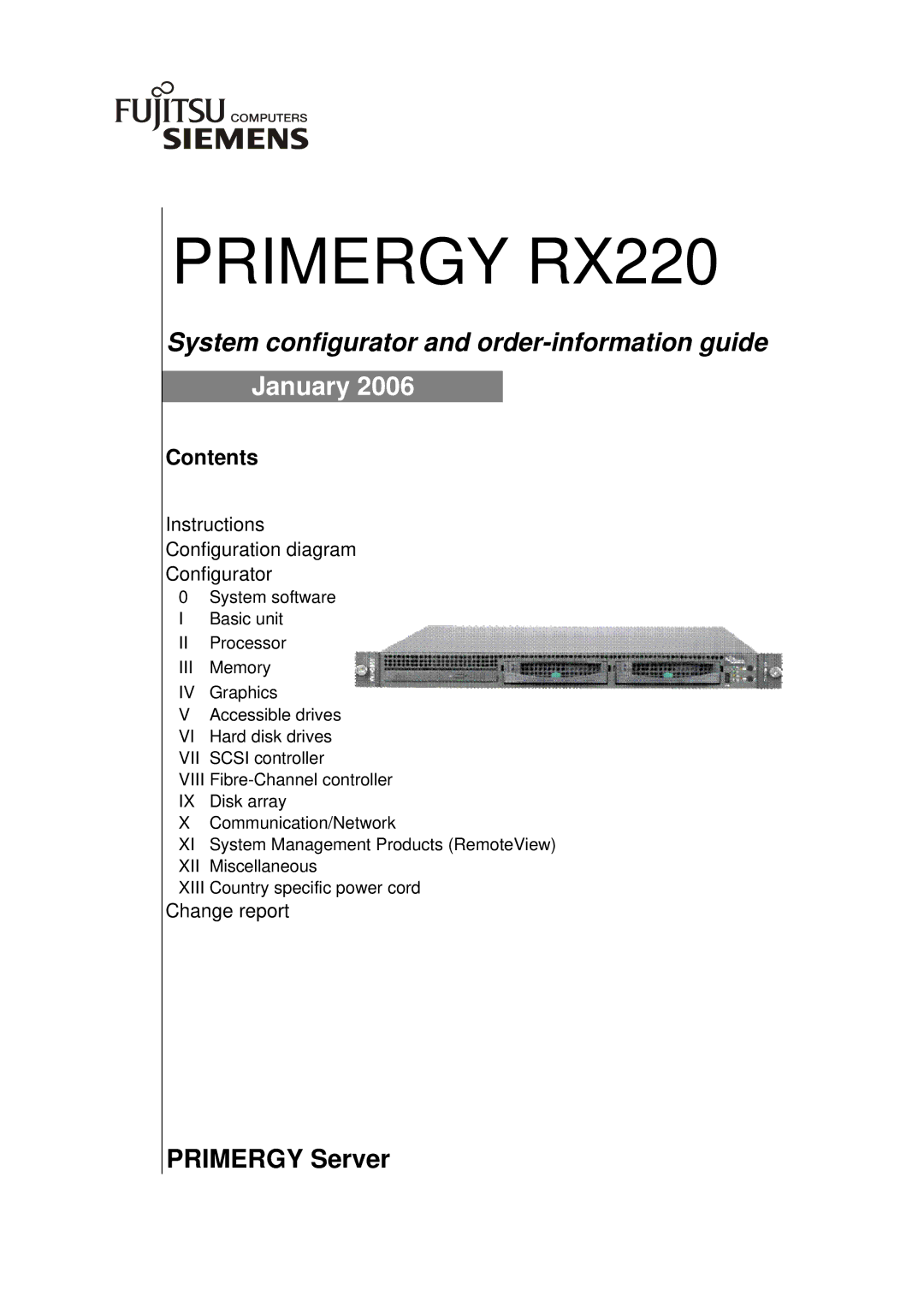 Fujitsu Siemens Computers manual Primergy RX220 