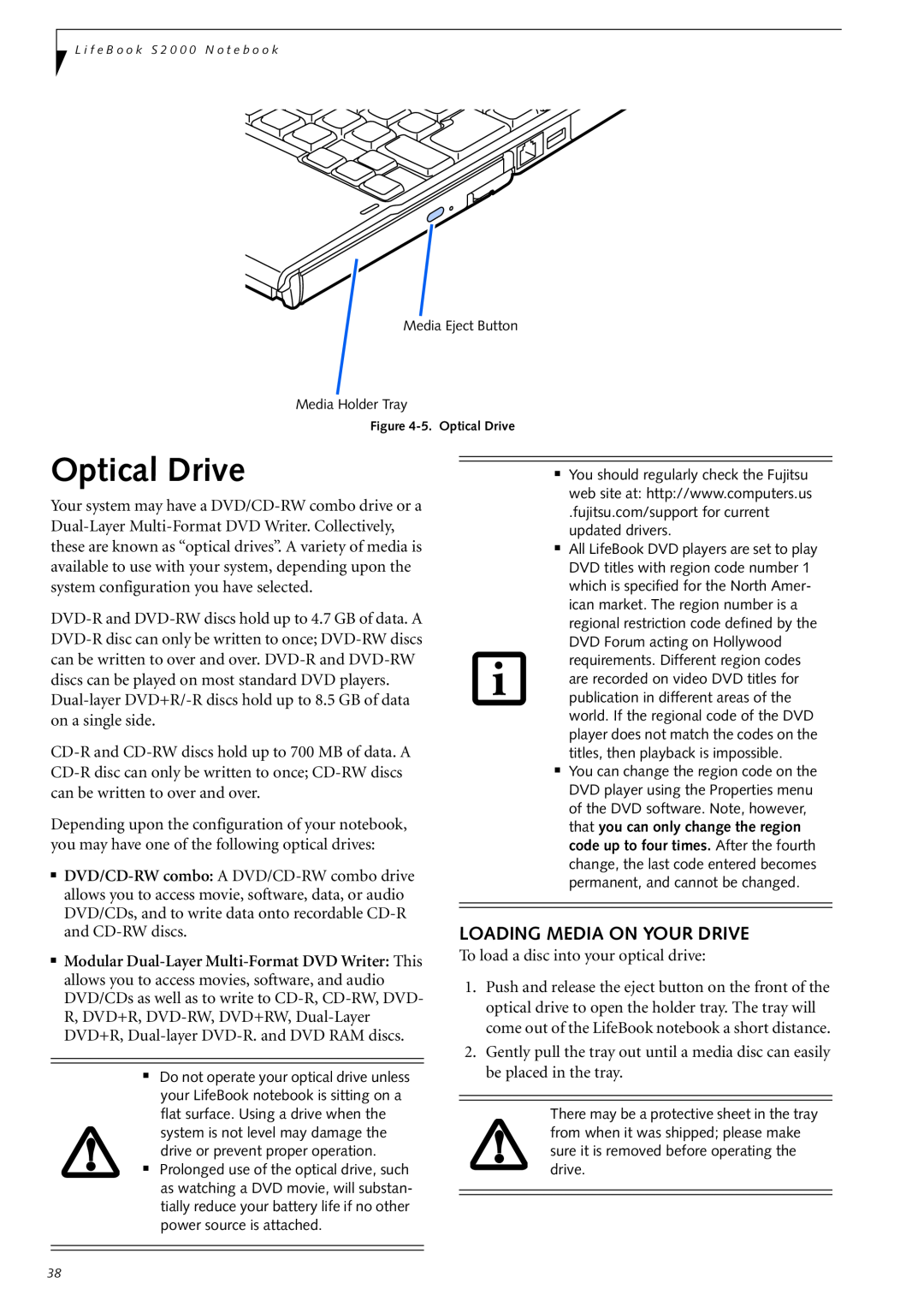 Fujitsu Siemens Computers S2210 manual Optical Drive, Loading Media On Your Drive 