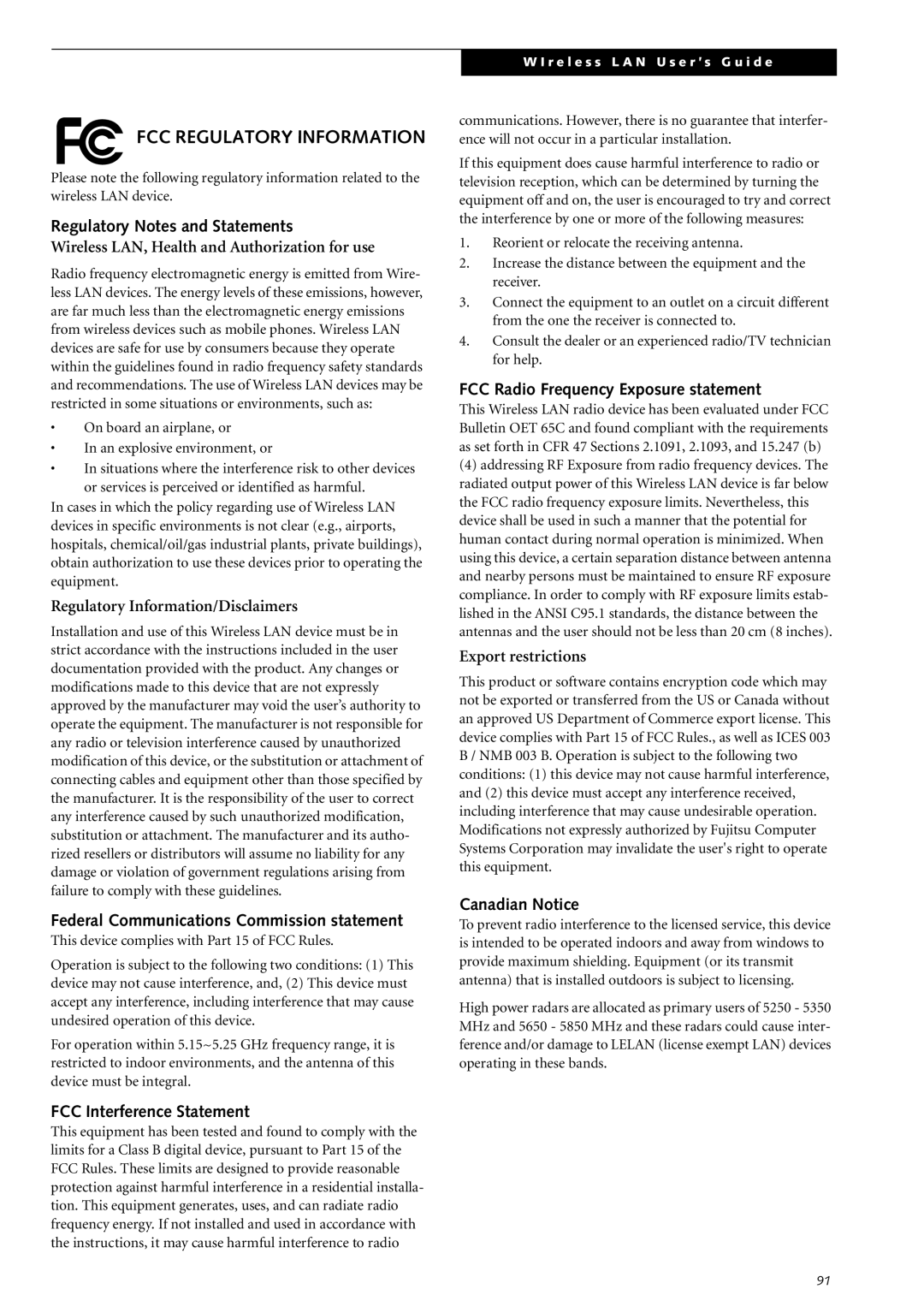 Fujitsu Siemens Computers S2210 manual FCC Regulatory Information 