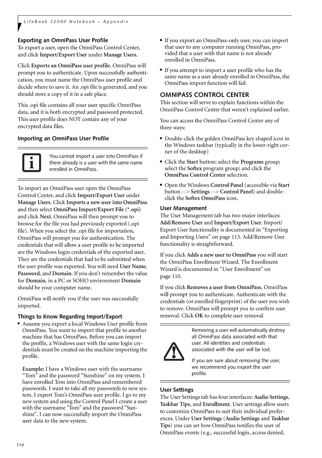 Fujitsu Siemens Computers S2210 manual Omnipass Control Center 