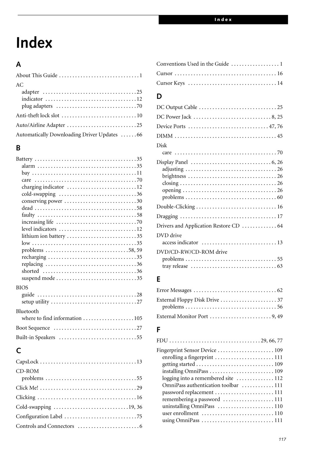 Fujitsu Siemens Computers S2210 manual Index 