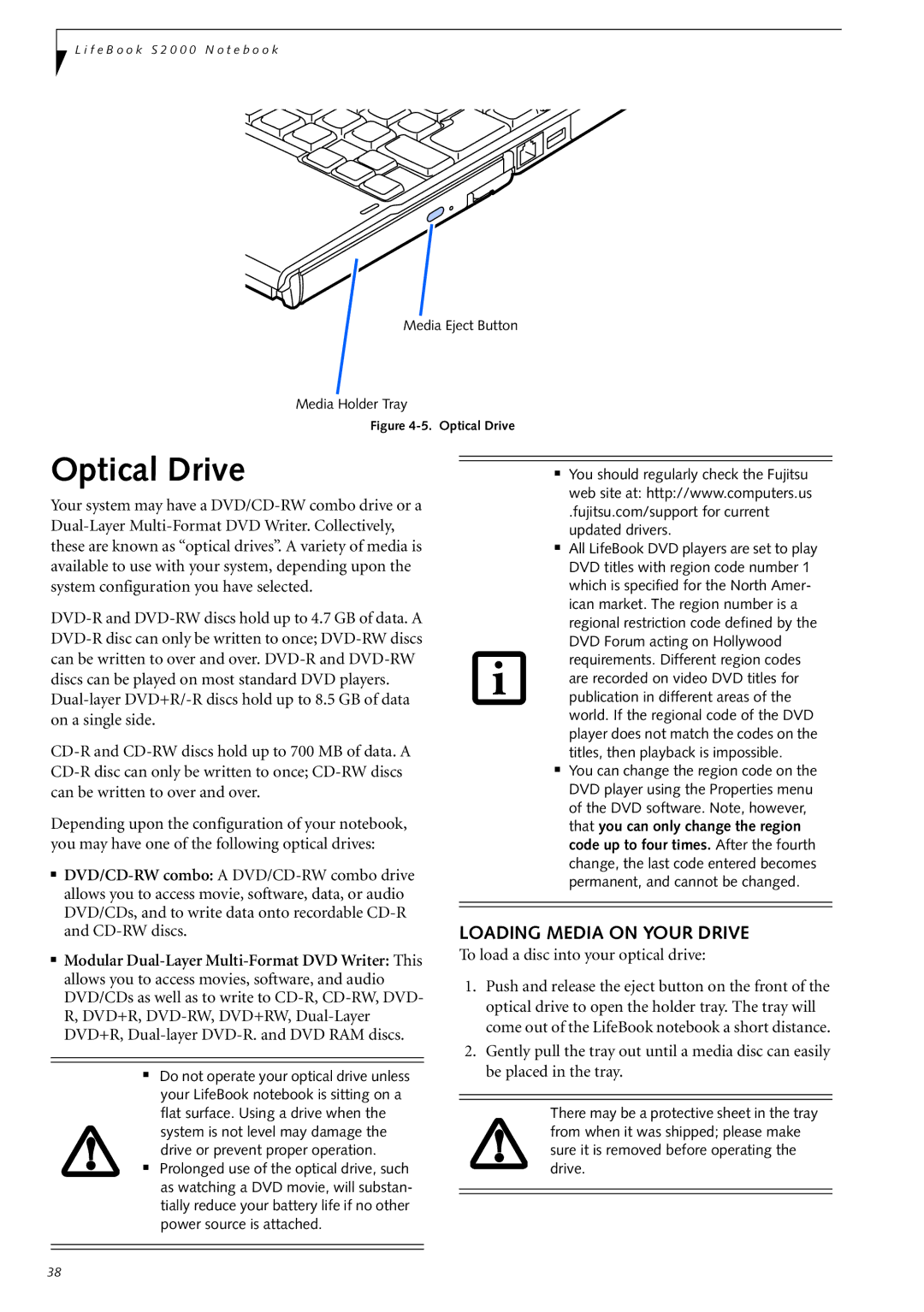 Fujitsu Siemens Computers S2210 manual Optical Drive, Loading Media on Your Drive 