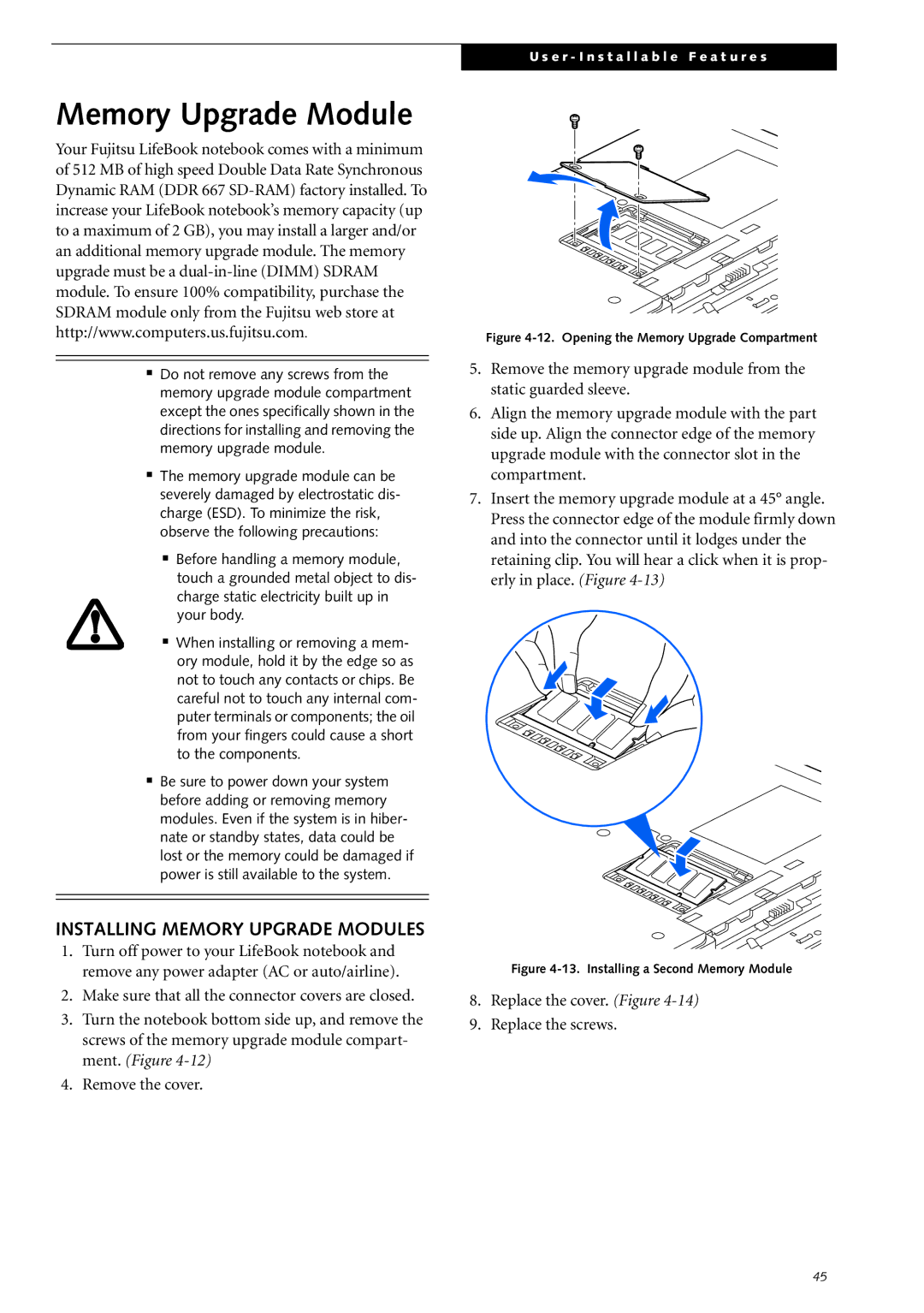 Fujitsu Siemens Computers S2210 manual Installing Memory Upgrade Modules 