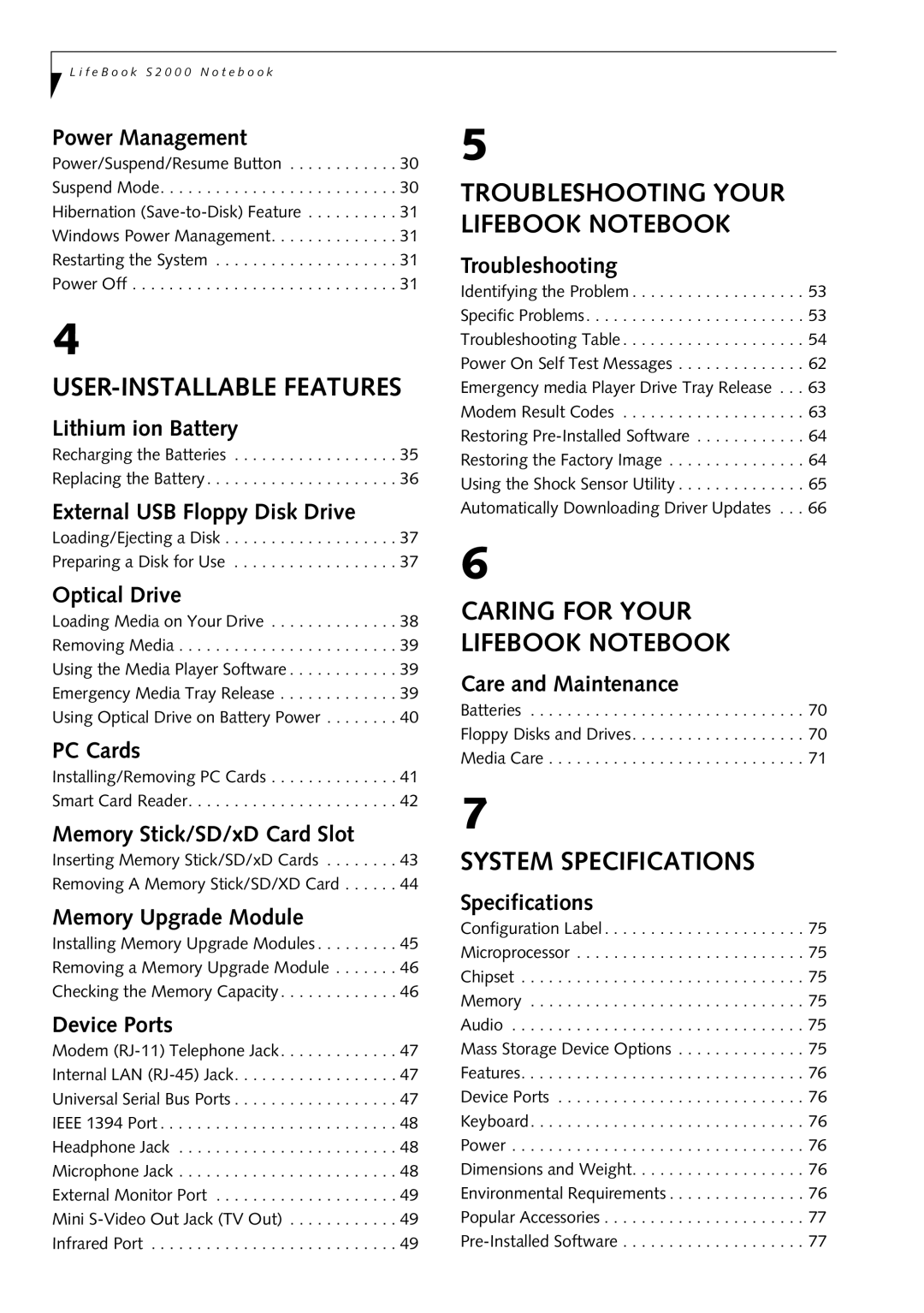 Fujitsu Siemens Computers S2210 manual Caring for Your Lifebook Notebook 