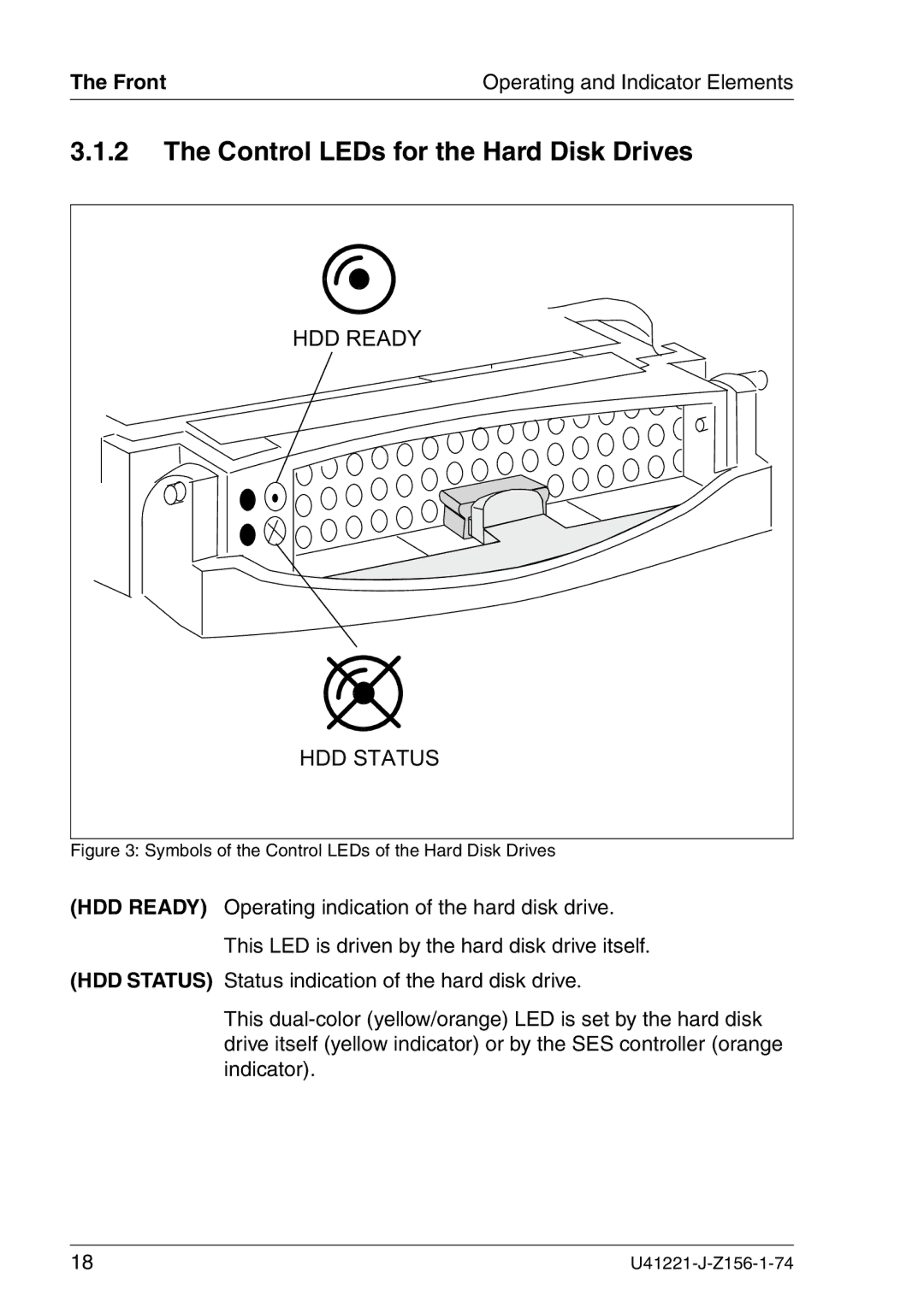 Fujitsu Siemens Computers S60 manual Control LEDs for the Hard Disk Drives, Hddstatus 