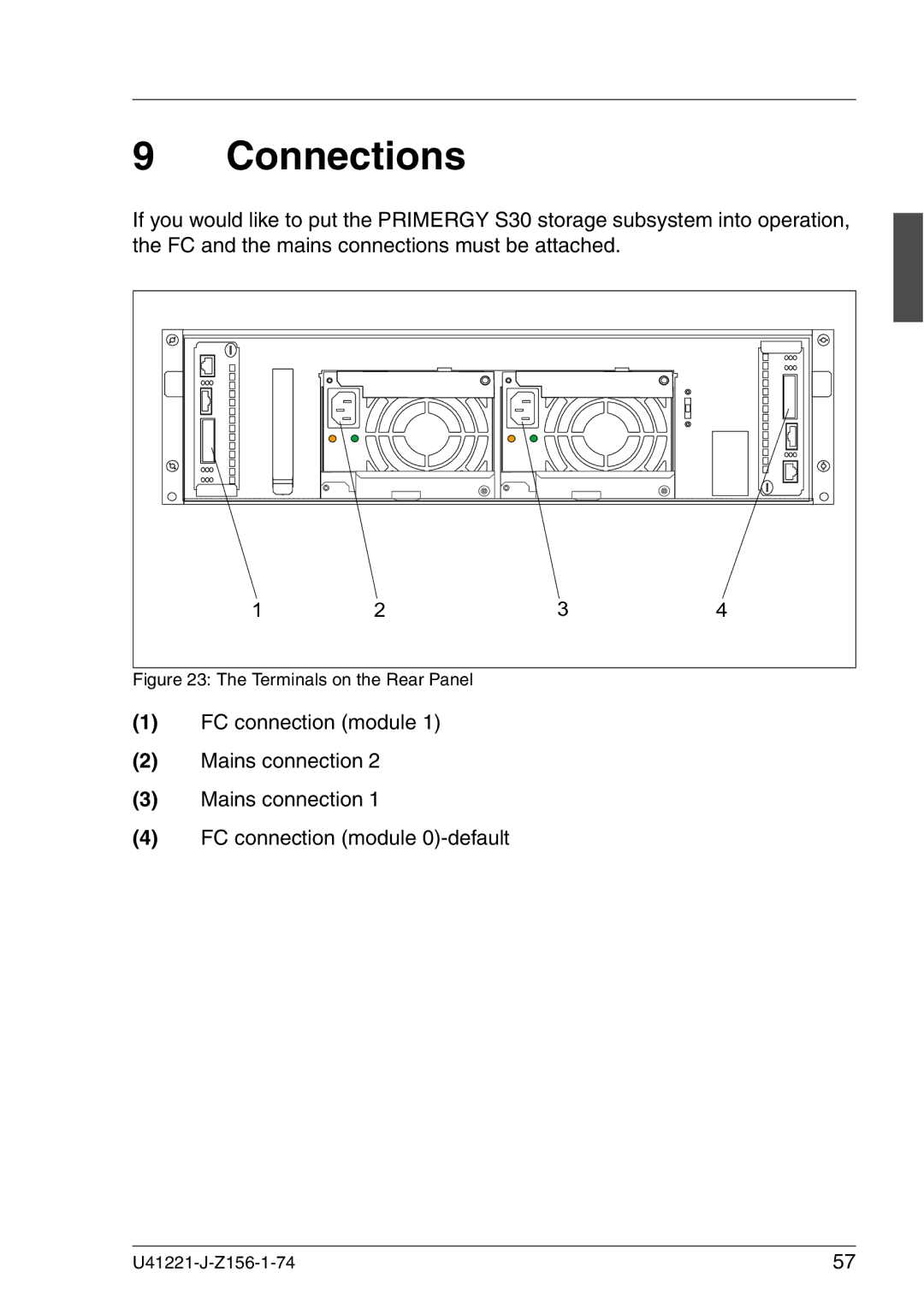 Fujitsu Siemens Computers S60 manual Connections, Terminals on the Rear Panel 