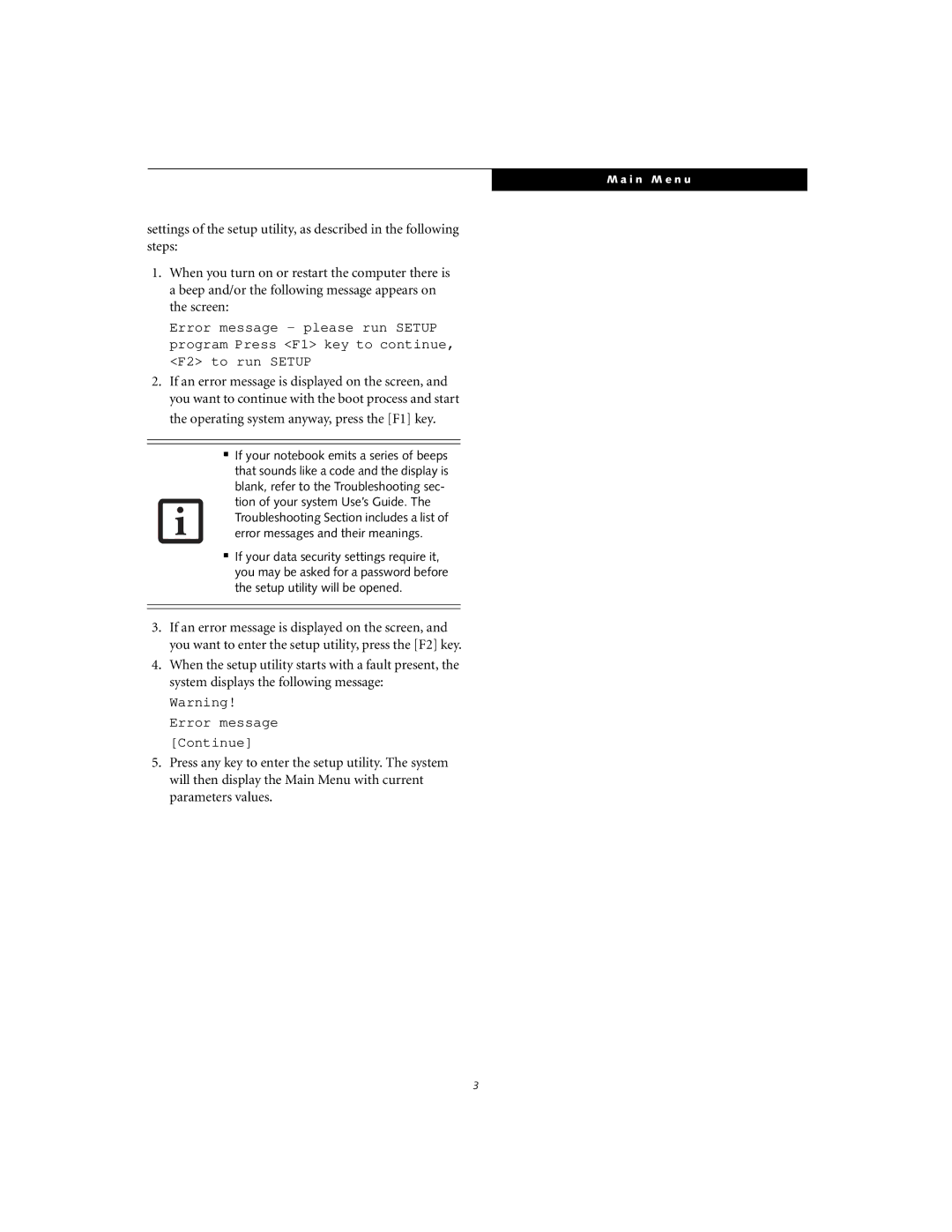 Fujitsu Siemens Computers S7110 manual I n M e n u 