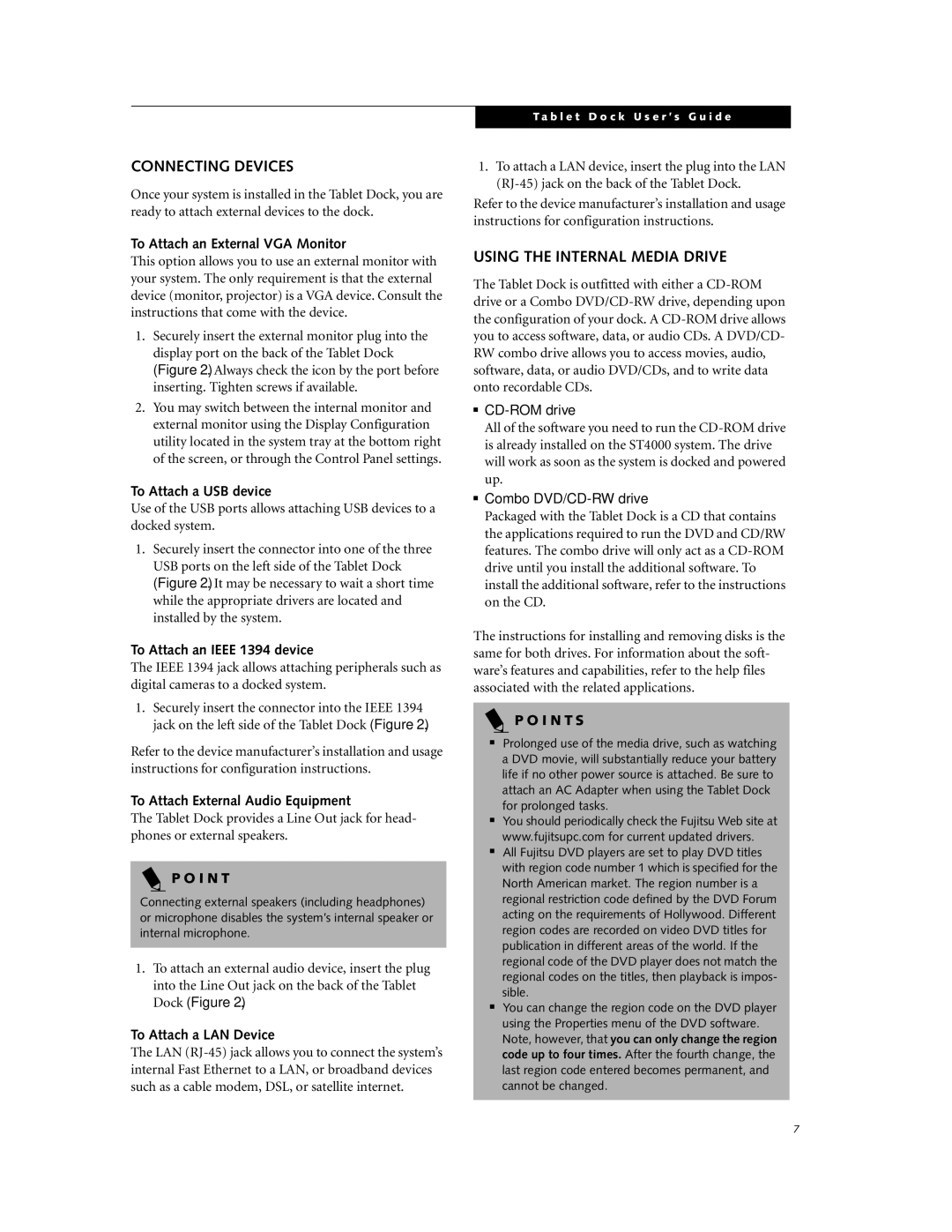 Fujitsu Siemens Computers ST4000 Series manual Connecting Devices, Using the Internal Media Drive 