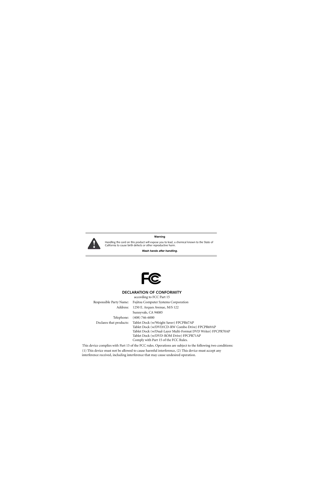 Fujitsu Siemens Computers ST5100 Series manual Declaration of Conformity 