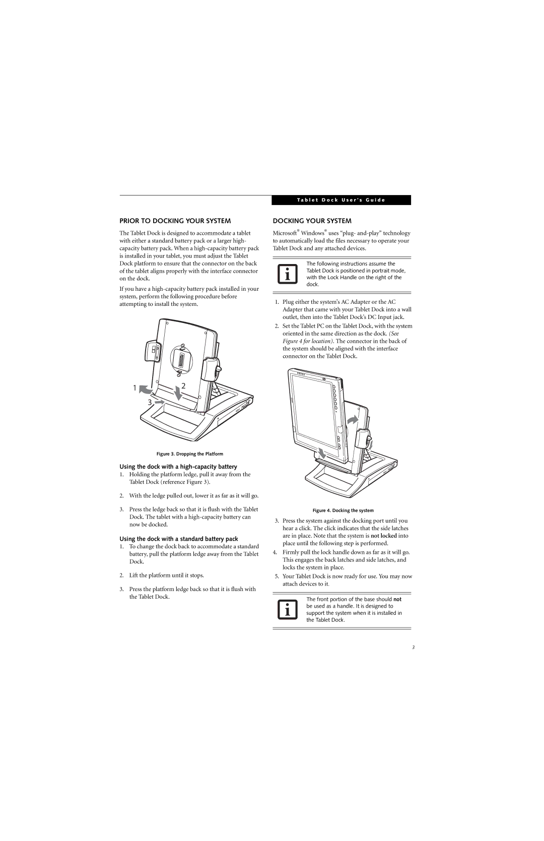 Fujitsu Siemens Computers Stylistic 5011D manual Prior to Docking Your System 