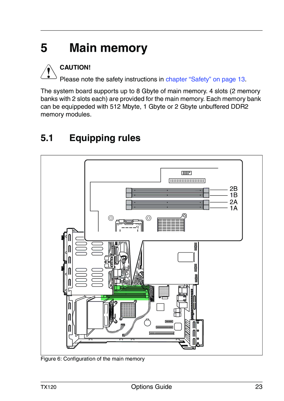 Fujitsu Siemens Computers TX120 manual Main memory, Equipping rules 