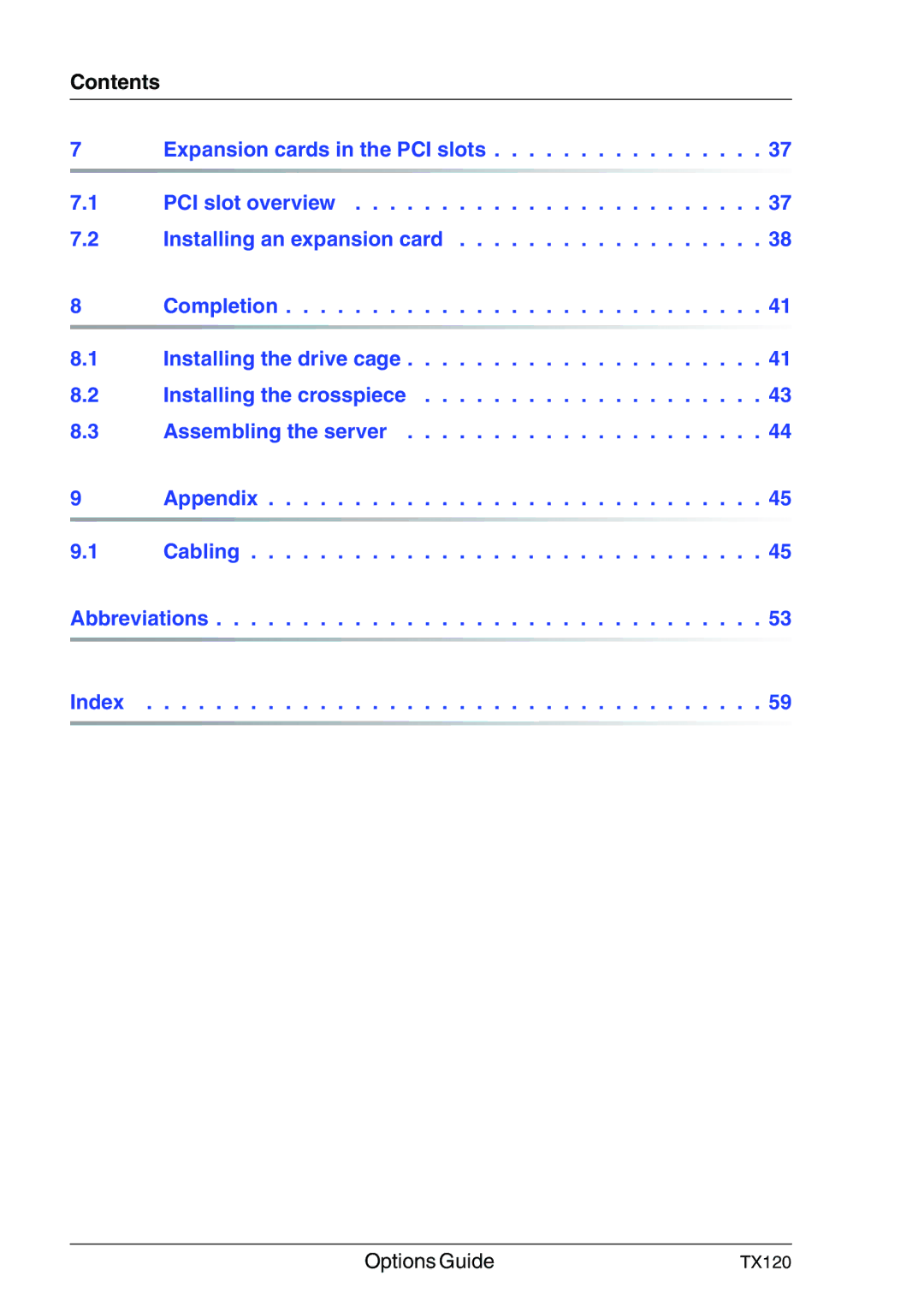 Fujitsu Siemens Computers TX120 manual Contents 