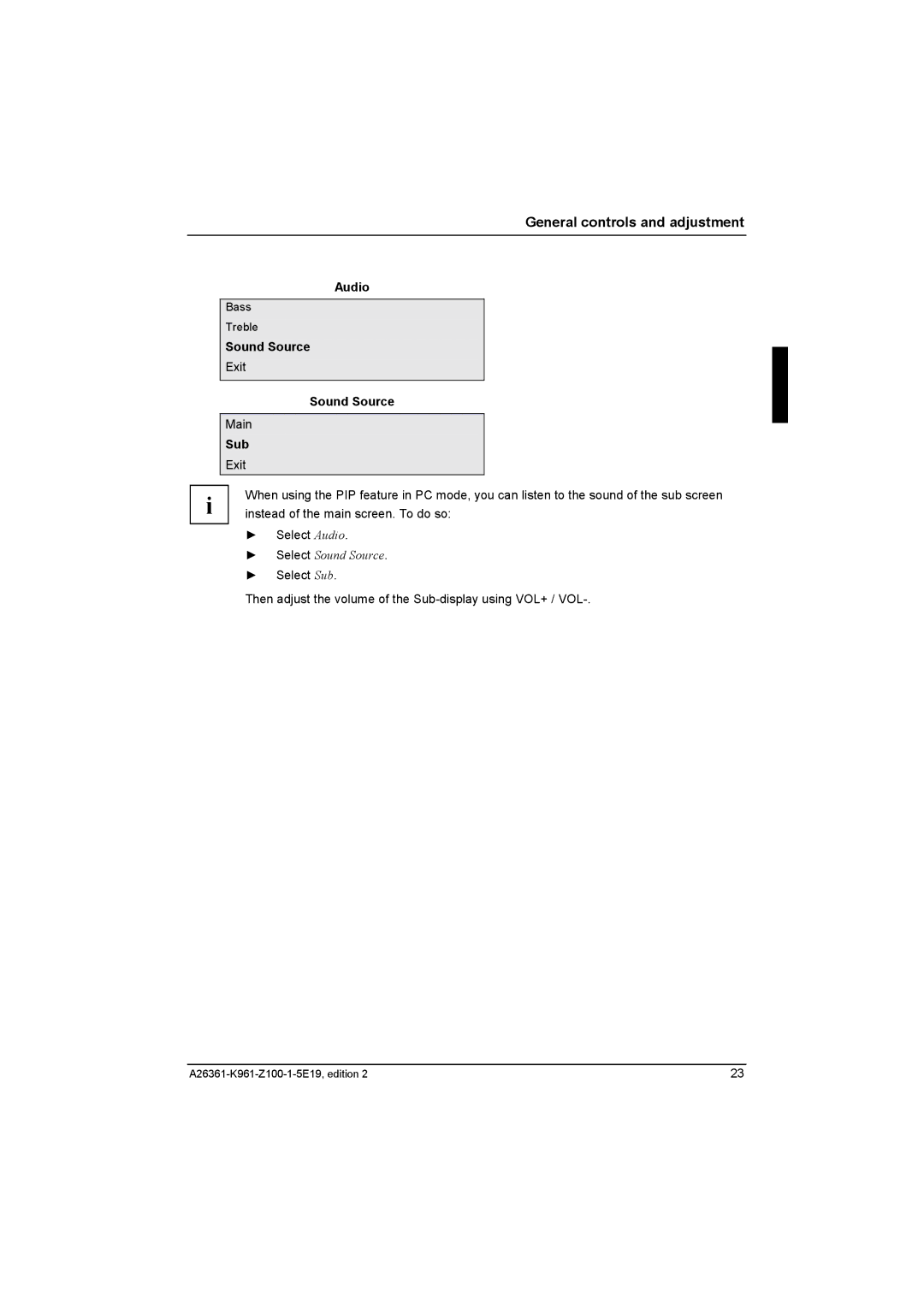 Fujitsu Siemens Computers V17-1 manual Sound Source, Sub 