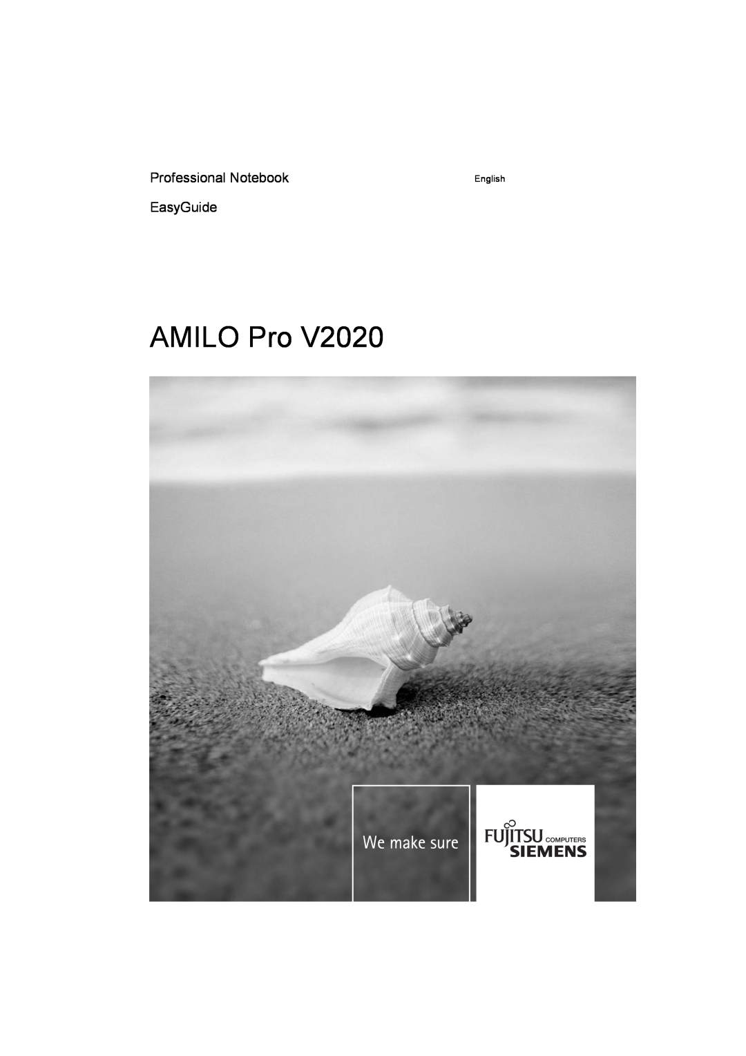 Fujitsu Siemens Computers V2020 manual Professional Notebook EasyGuide, AMILO Pro, English 