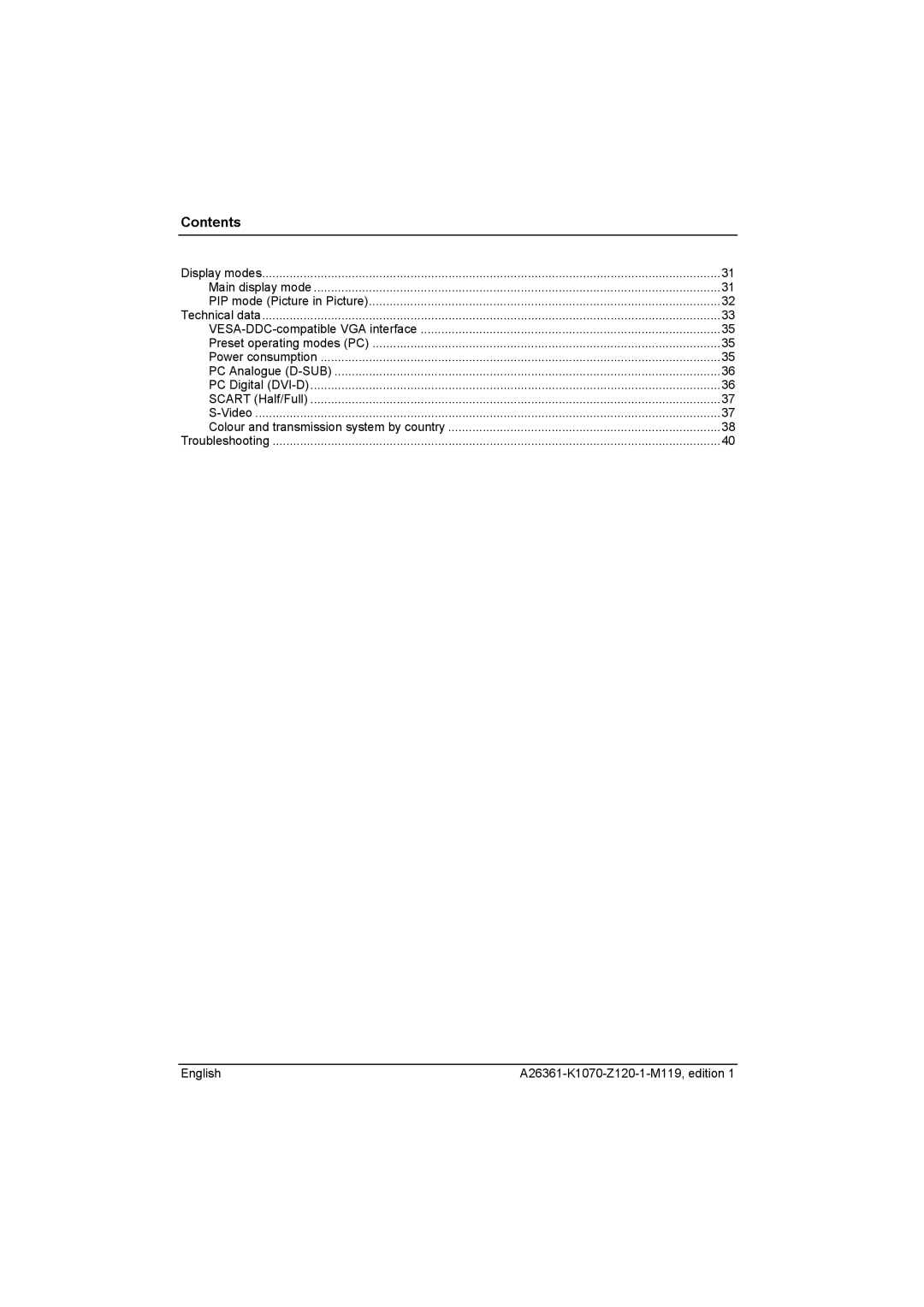 Fujitsu Siemens Computers V40-1 manual Contents 