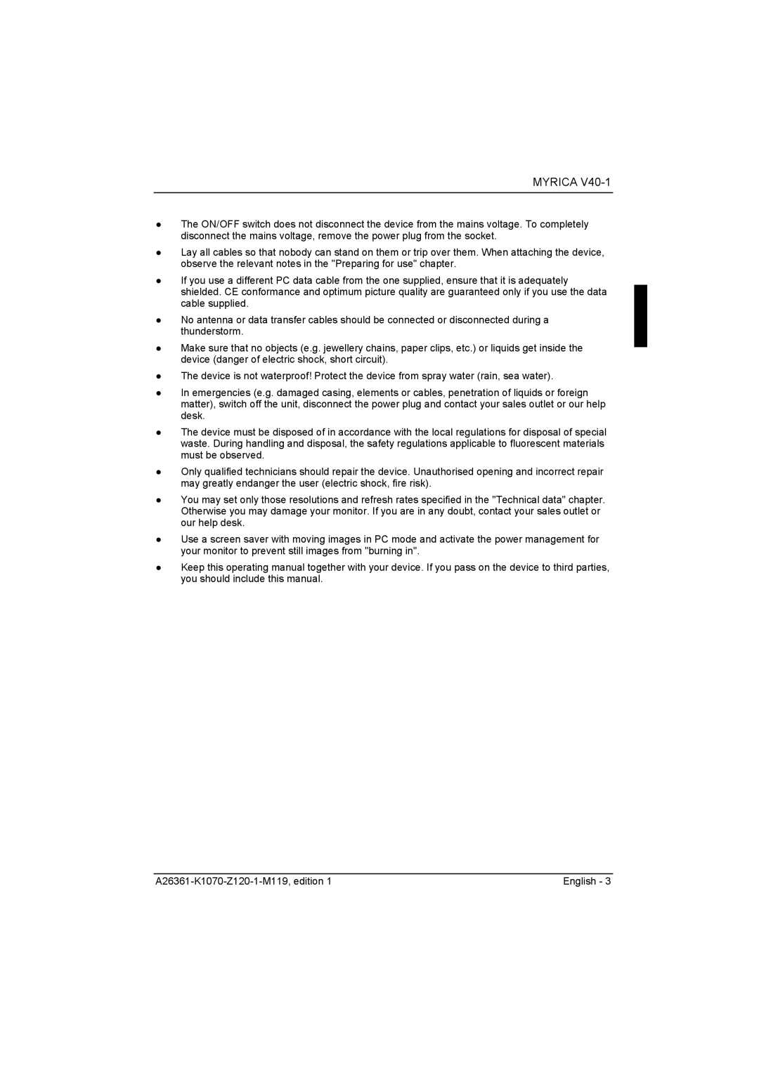 Fujitsu Siemens Computers V40-1 manual Myrica 