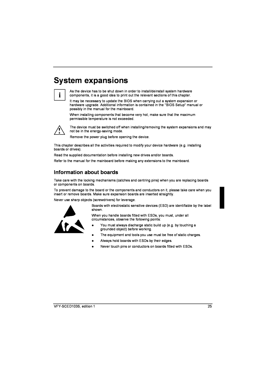 Fujitsu Siemens Computers X103 SFF manual System expansions, Information about boards 