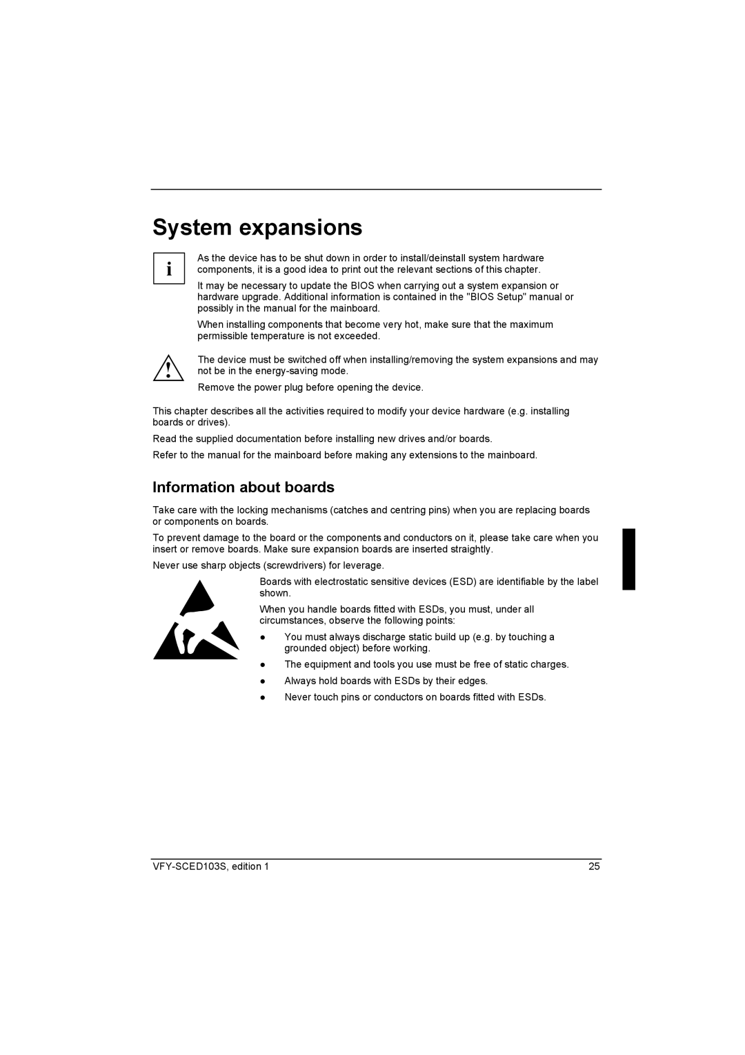 Fujitsu Siemens Computers X103 SFF manual System expansions, Information about boards 